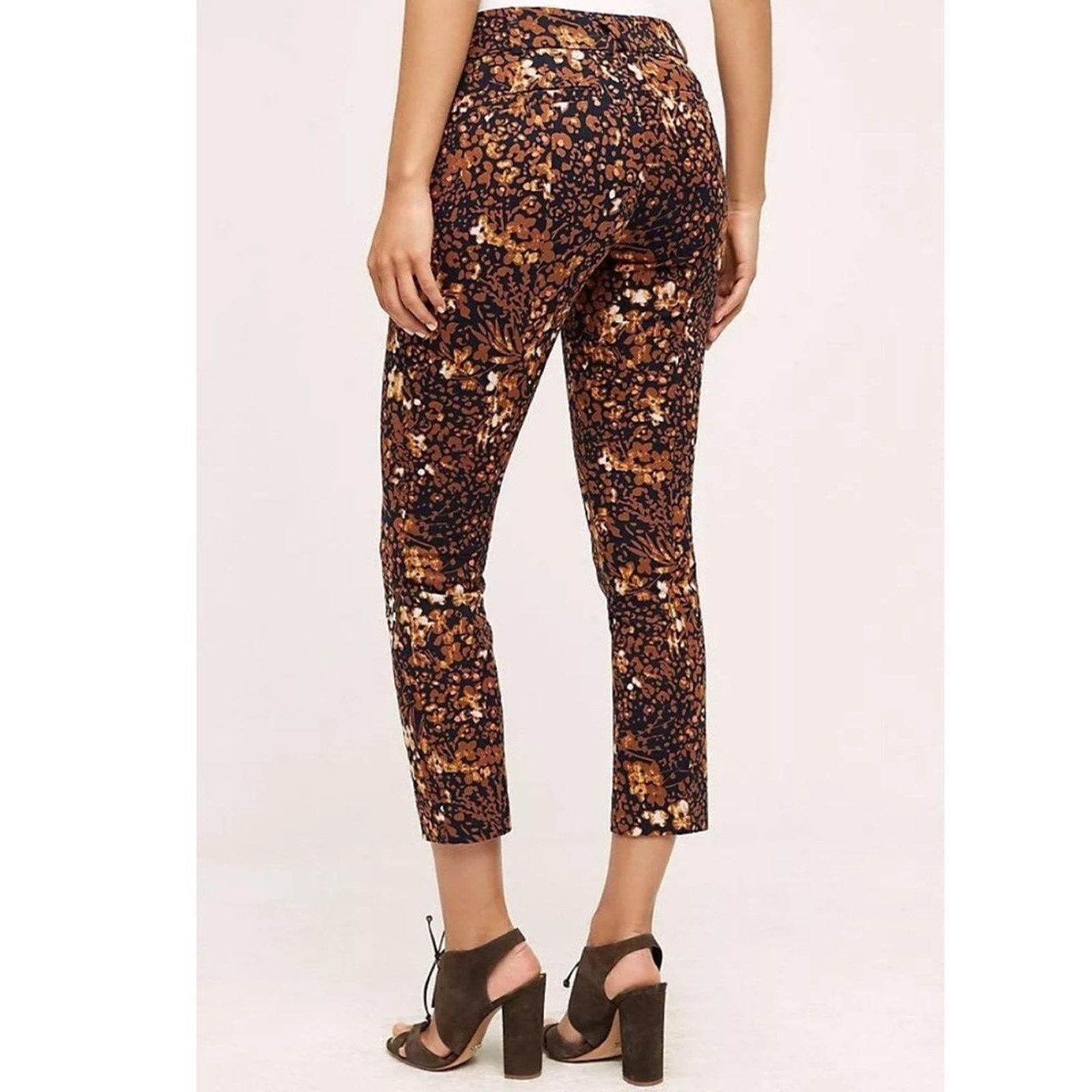 Anthropologie Anthropologie The Essential Slim Autumn Floral Trouser Pants Size 30" / US 8 / IT 44 - 2 Thumbnail