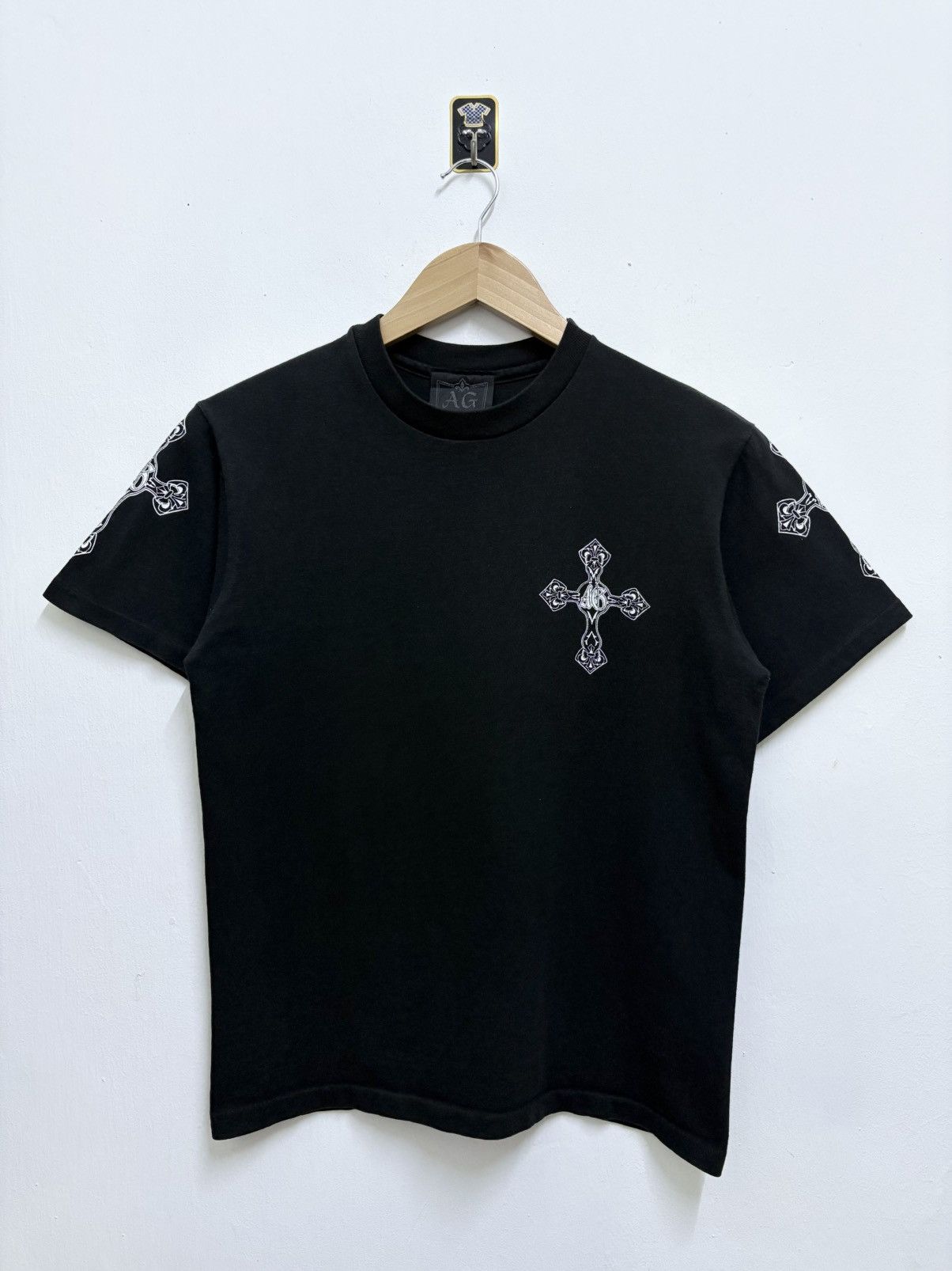 A&G Rock Vintage 90's A&G Rock N Roll Couture - Gothic Cross T-Shirt Size US S / EU 44-46 / 1 - 1 Thumbnail
