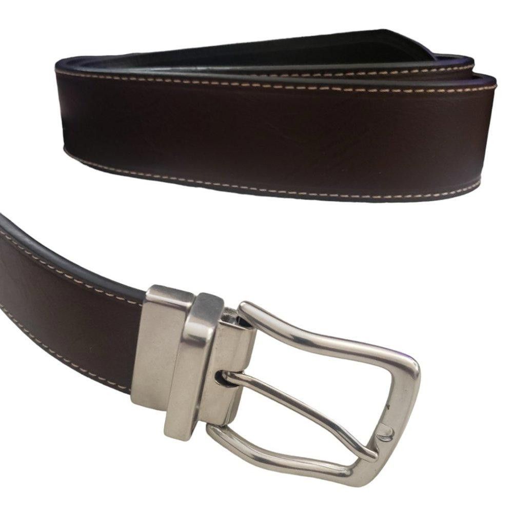 Designer CKG Men's Brown Leather Belt 44" Size ONE SIZE - 1 Thumbnail