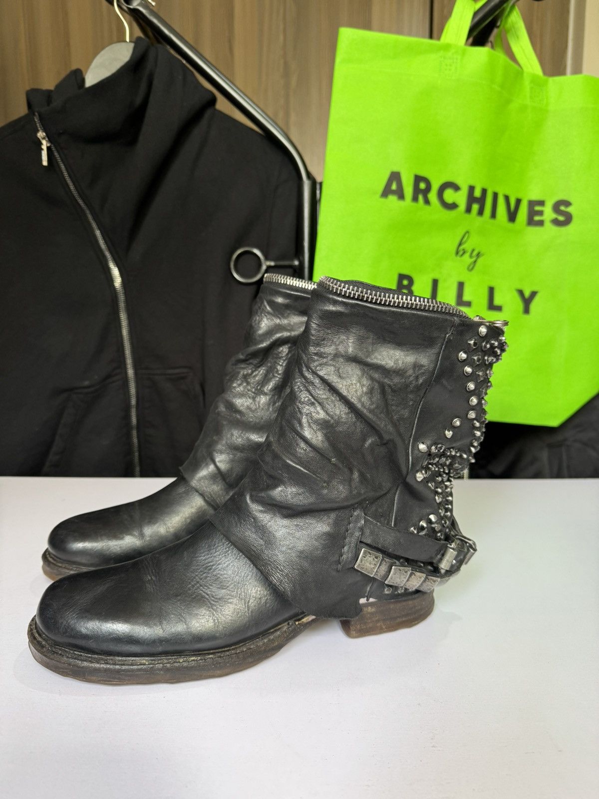 A.S.98 🔥 A.S 98 Studded made like guidi ,Kmri Size US 6.5 / EU 39-40 - 3 Thumbnail