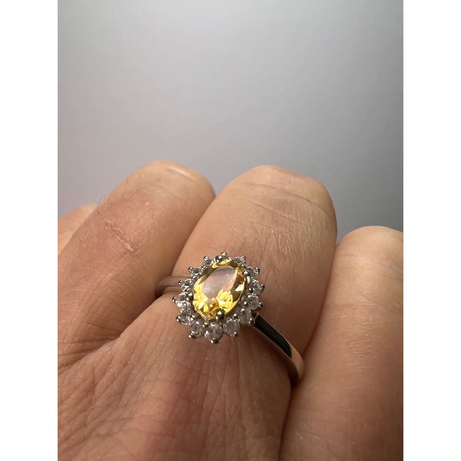 Other NEW Citrine zircon ring in platinum over sterling size 9 Size ONE SIZE - 11 Thumbnail