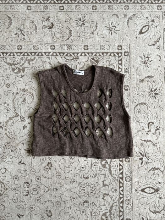 Japanese Brand Attenzione by Carlo Colucci Knitted Mesh Top