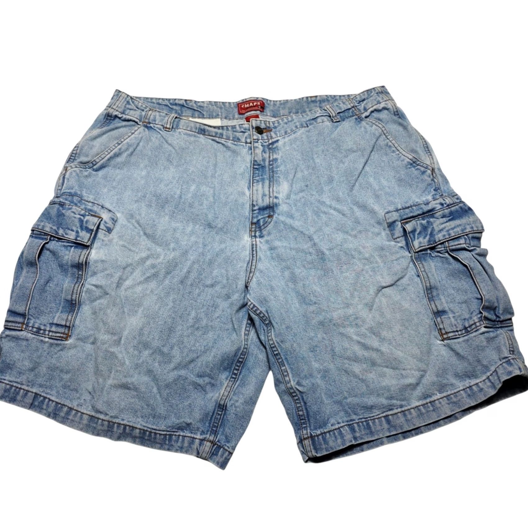 Chaps VINTAGE Chaps Mens Denim Cargo Shorts Size 42 Blue Baggy Y2K Relaxed Fit Medium Wash Size US 42 / EU 58 - 2 Thumbnail