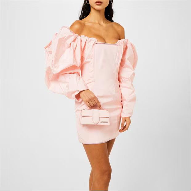 Jacquemus o1g2r1mq1024 Mini Dress in Light Pink Size M / US 6-8 / IT 42-44 - 3 Thumbnail