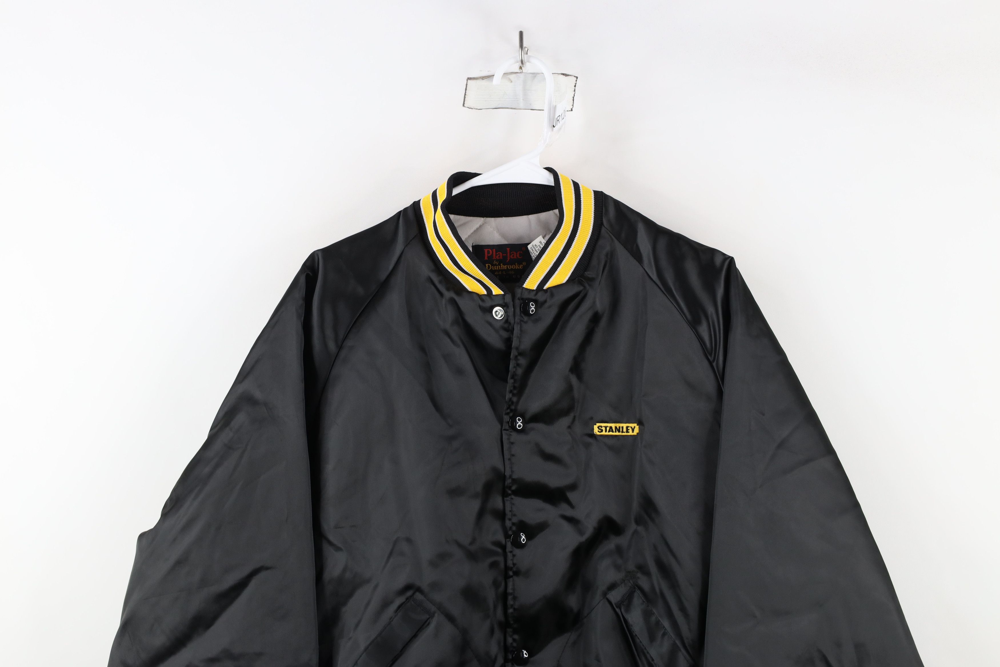 Vintage Vintage 80s 90s Stanley Tools Satin Bomber Jacket Black USA Size US L / EU 52-54 / 3 - 2 Thumbnail