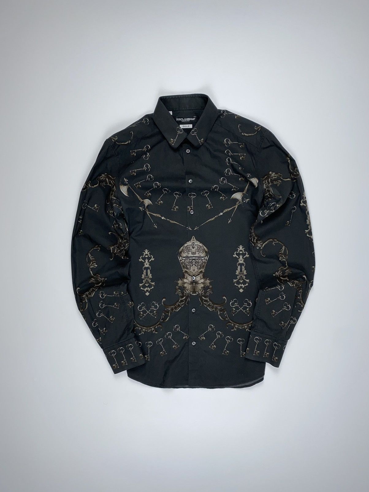 🚨 Dolce Gabbana Graphic Print Keys Armour Button Ups Shirt M
