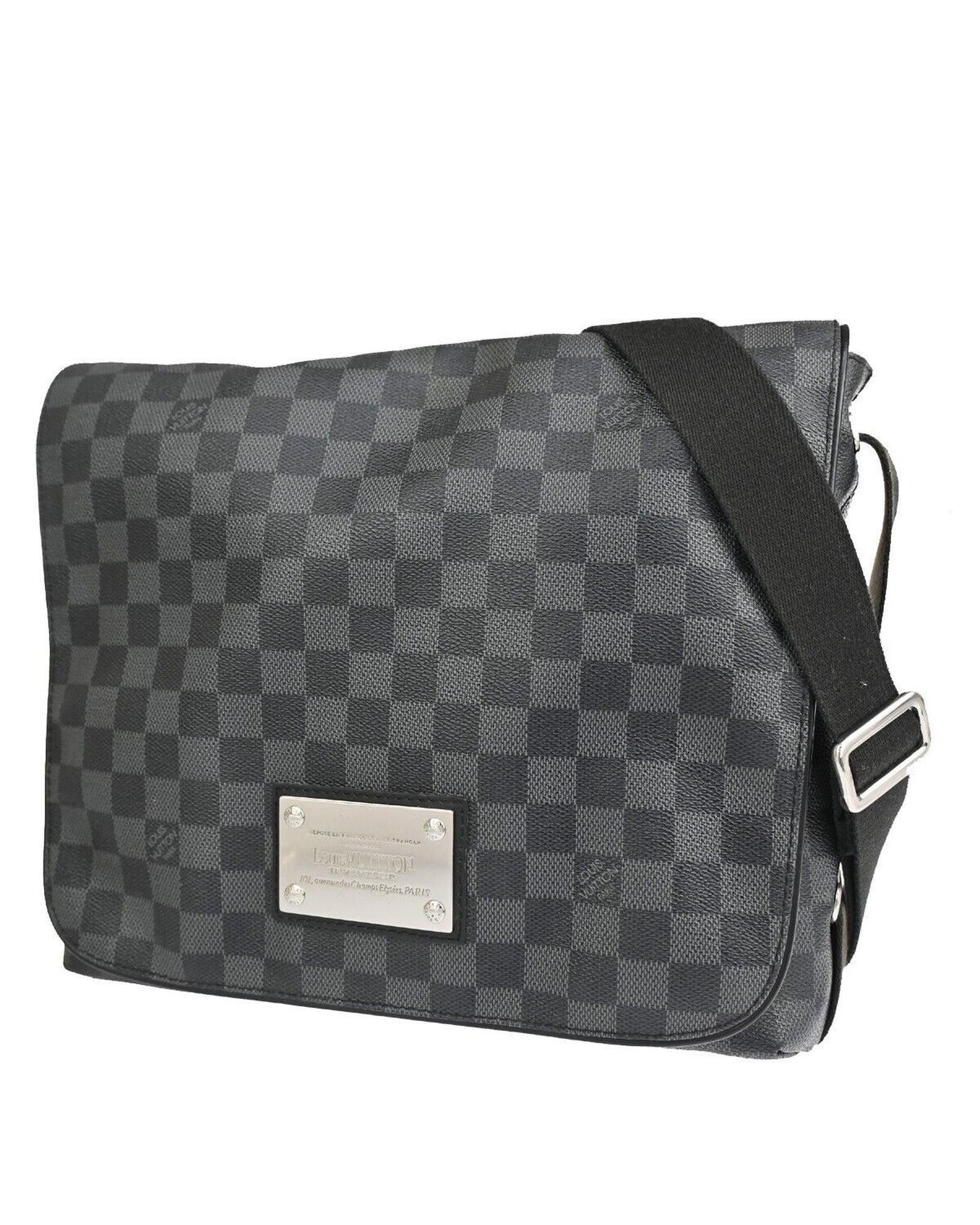 image of Louis Vuitton Versatile Black Canvas Shoulder Bag With Adjustable Strap, Women's