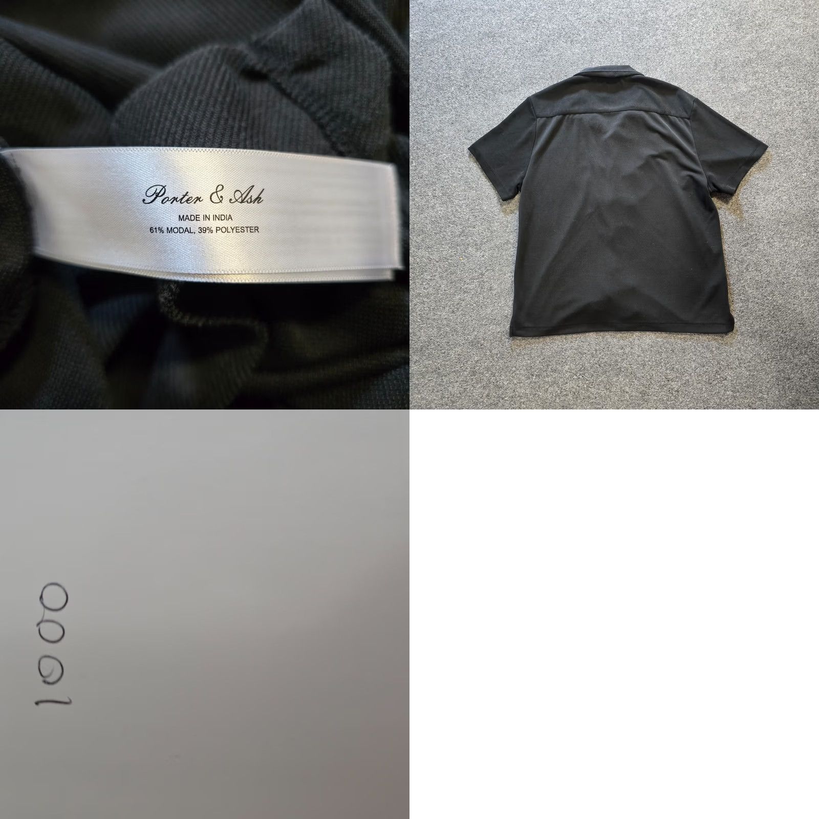 ASH Porter & Ash Shirt Mens XL Black Textured Button-Up Collared Casual Basic Size US XL / EU 56 / 4 - 8 Thumbnail