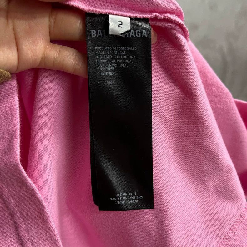 Balenciaga Pink Balenciaga Bebe Logo Short Sleeve T-Shirt-2507 Size US S / EU 44-46 / 1 - 4 Thumbnail