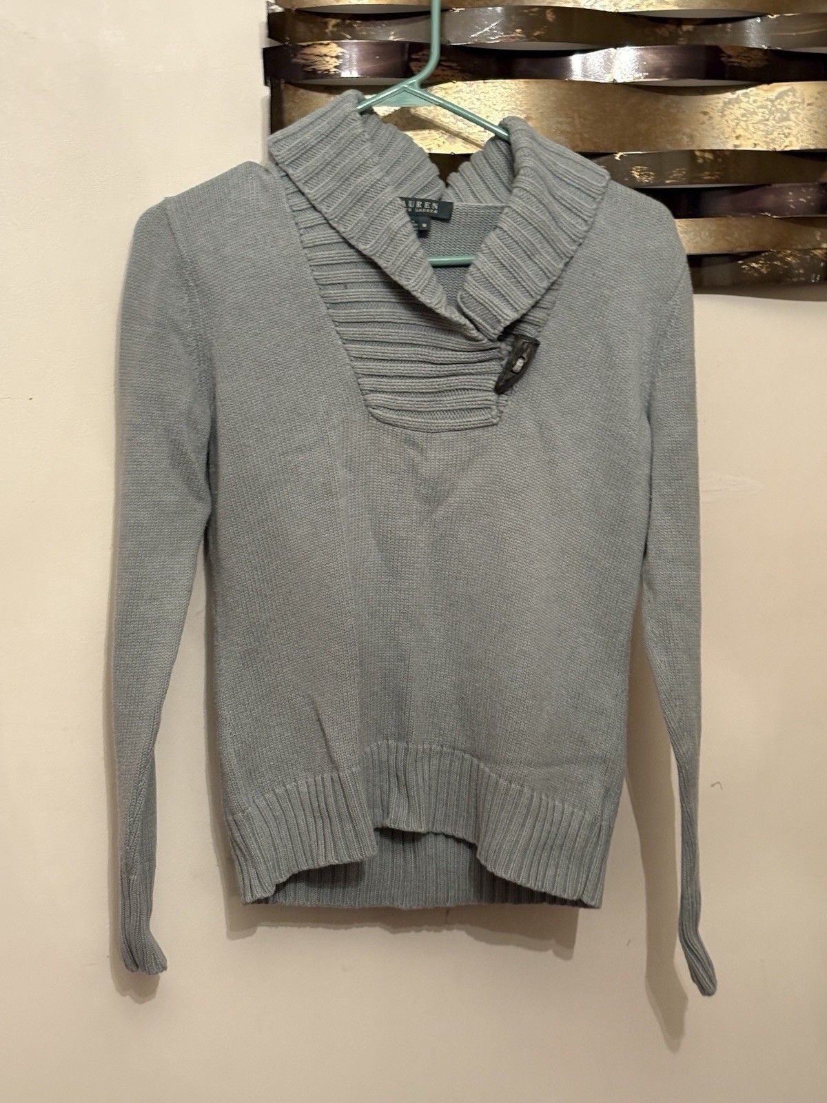 Lauren Ralph Lauren Lauren Ralph Lauren Sweater Cowl Neck Bone Button Size M / US 6-8 / IT 42-44 - 1 Thumbnail