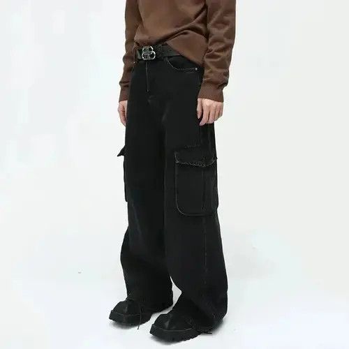 Jean Black Cargo Baggy Denim Jeans Size US 34 / EU 50 - 7 Thumbnail