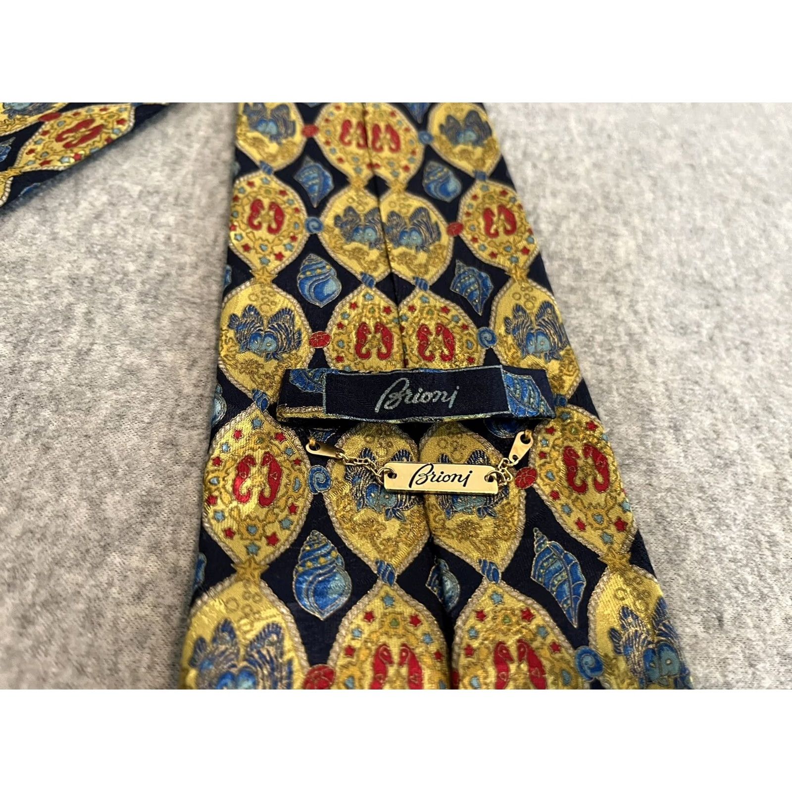 Brioni Brioni Silk Tie Nautical Multicolor Made in Italy Seahorses Seashells Fishes Classic 57"-60" Men Size ONE SIZE - 2 Thumbnail