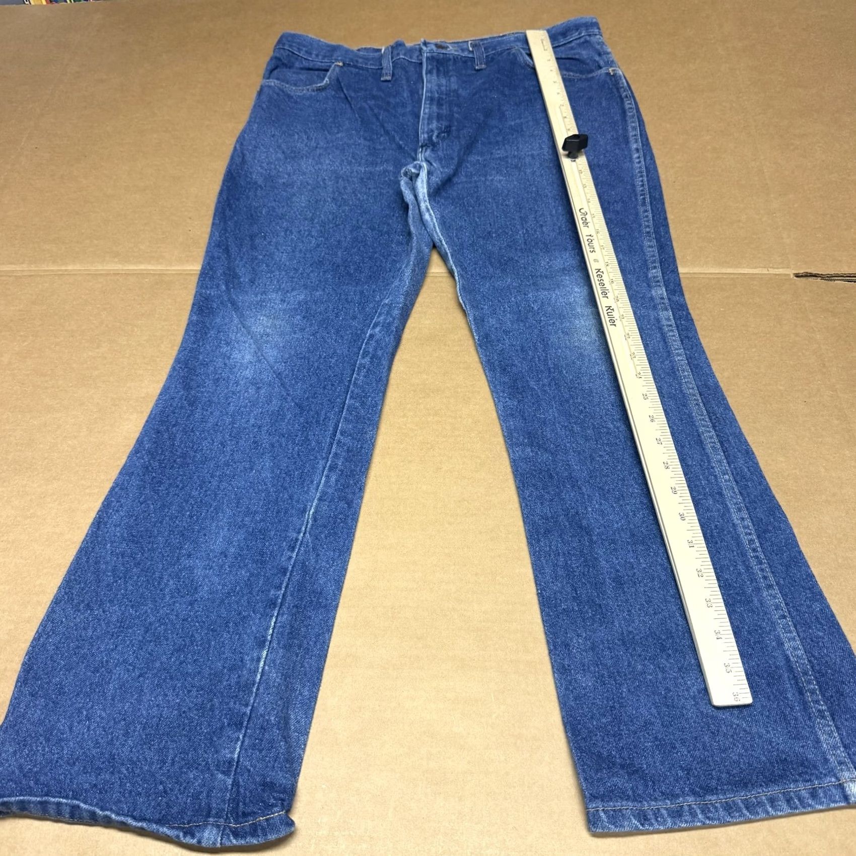Denime Rustler Jeans Mens 38x30 Blue Regular Fit Straight Leg Denim USA Made Size US 38 / EU 54 - 4 Thumbnail