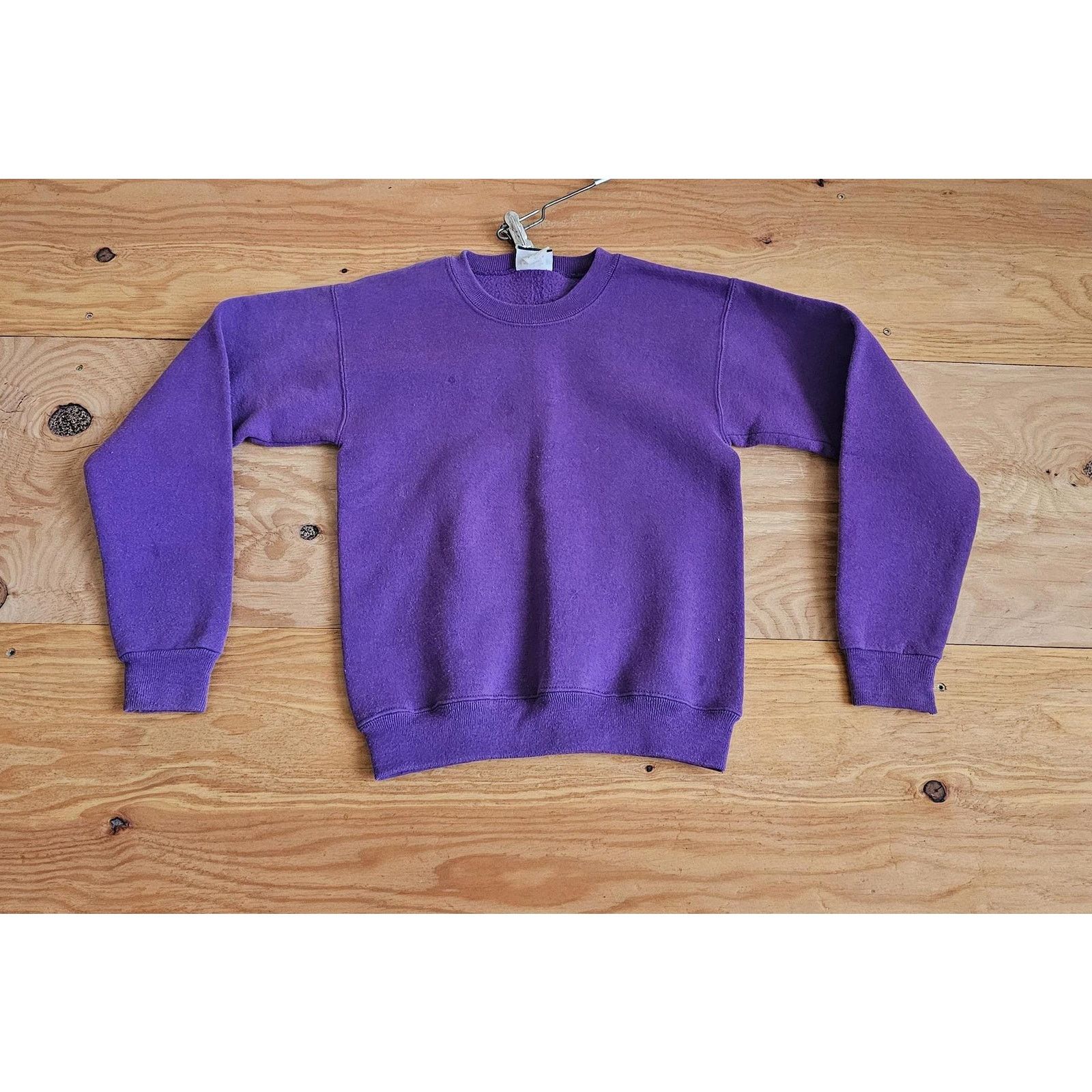 Lee Lee Blank Plain Purple Sweatshirt Girls Sz XL 14-16 1990s Size XL / US 12-14 / IT 48-50 - 2 Thumbnail