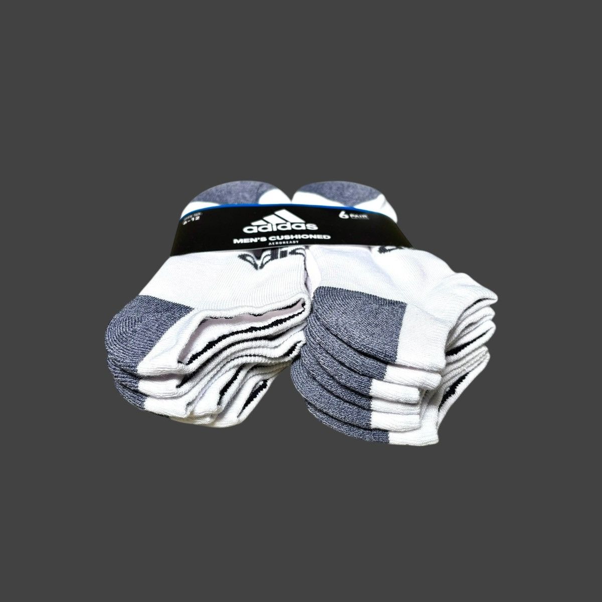 Adidas Adidas Cushioned No-Shoe Men’s Logo Socks 6 pk Shoe Sz 6-12 Size ONE SIZE - 7 Thumbnail