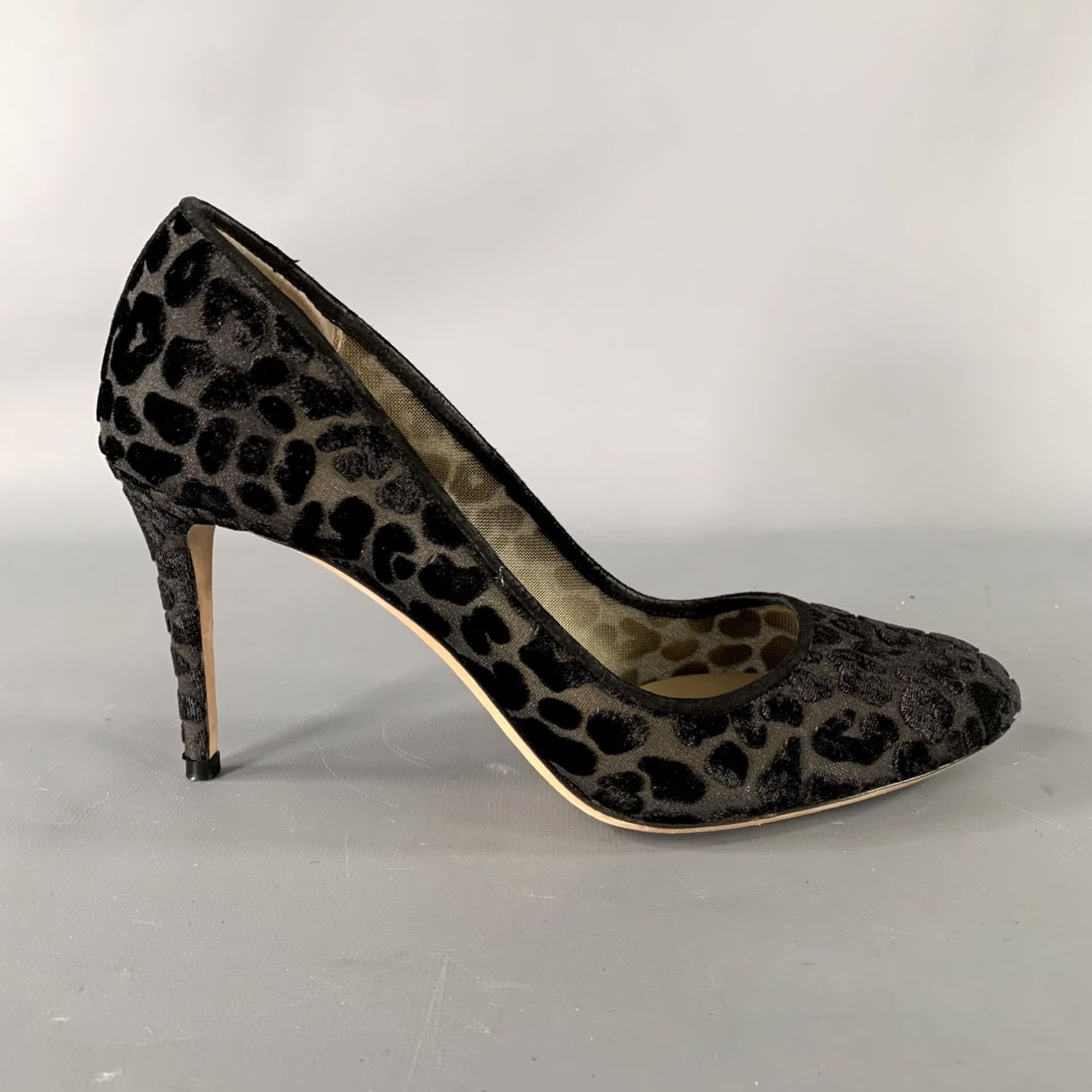 Jimmy Choo JIMMY CHOO Pumps Size 9 Black Devore Leopard Round Toe Size US 9 / IT 39 - 2 Thumbnail