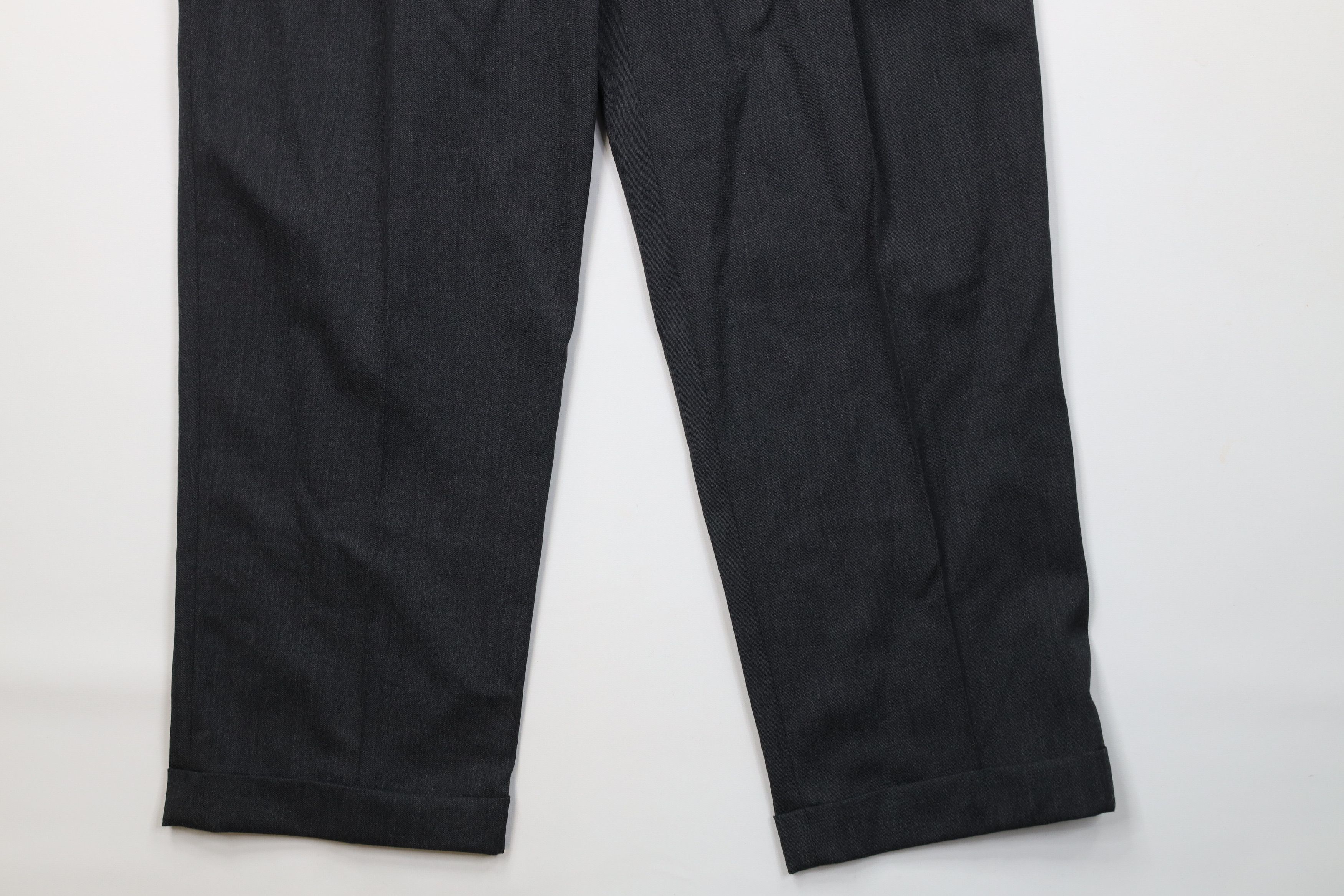 Vintage 90s Eddie Bauer Pleated Cuffed Wool Chino Pants Gray