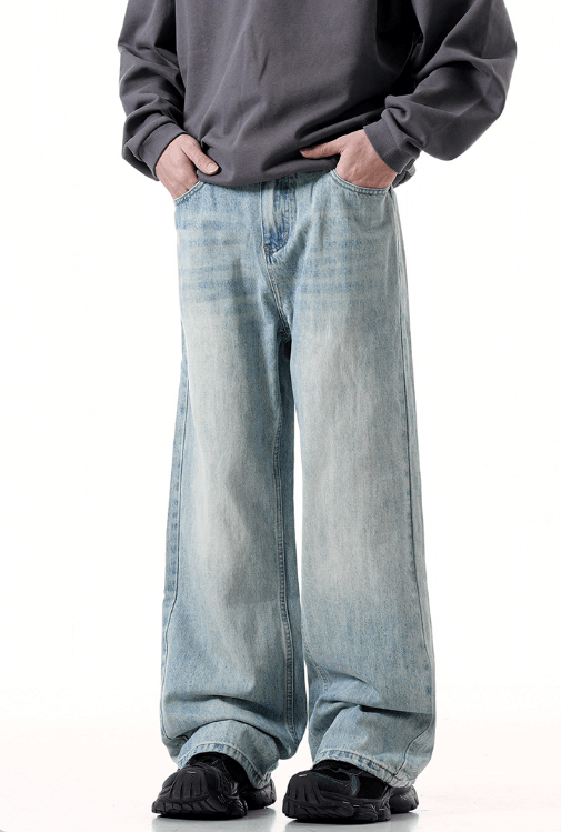 Japanese Brand × Jean Street retro blue high street distressed washed jeans y2k Size US 32 / EU 48 - 4 Thumbnail