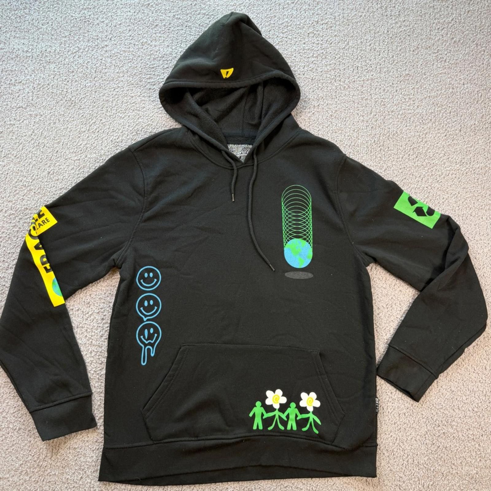 Brooklyn Cloth Trapemark Koolrunnings Hoodie L Black Earth Smiley Print Size US L / EU 52-54 / 3 - 1 Thumbnail