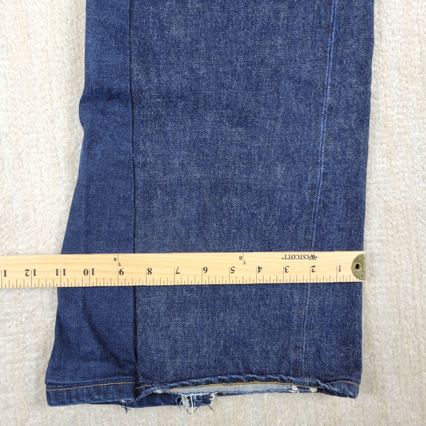 Wallace & Barnes Wallace & Barnes Jeans Mens 32x34 Blue Flared Button Fly USA Denim Vintage: No, 90s, USA theme Size US 32 / EU 48 - 5 Thumbnail