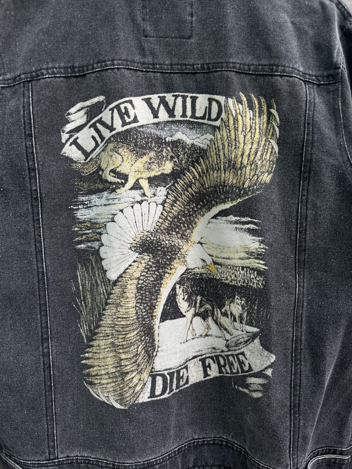 Stussy Live Wild Die Free Denim Jacket Size US L / EU 52-54 / 3 - 6 Thumbnail