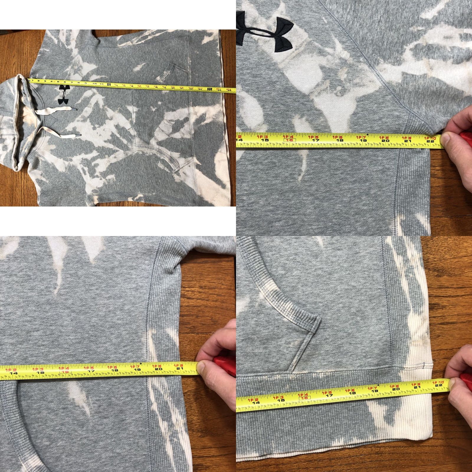 Under Armour Under Armour Hoodie Sweatshirt Womens M Gray Acid Wash Tie Dye Pullover Hooded Pockets Cross Training Gym & Training Logo Style Activewear 90s? Size M / US 6-8 / IT 42-44 - 8 Thumbnail