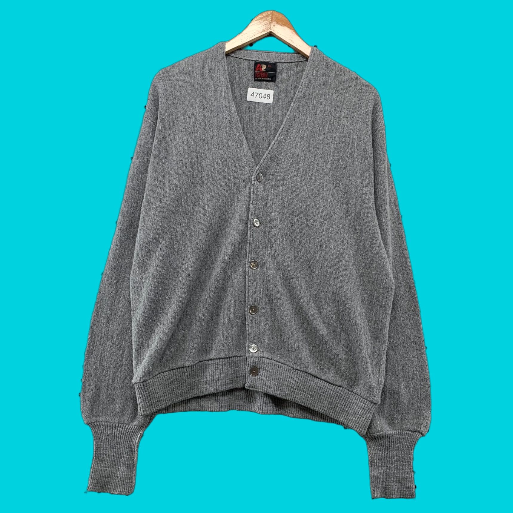 Vintage VINTAGE Arnold Palmer Robert Bruce Cardigan Sweater Mens XL Gray Wool Grandpa Size US XL / EU 56 / 4 - 1 Thumbnail