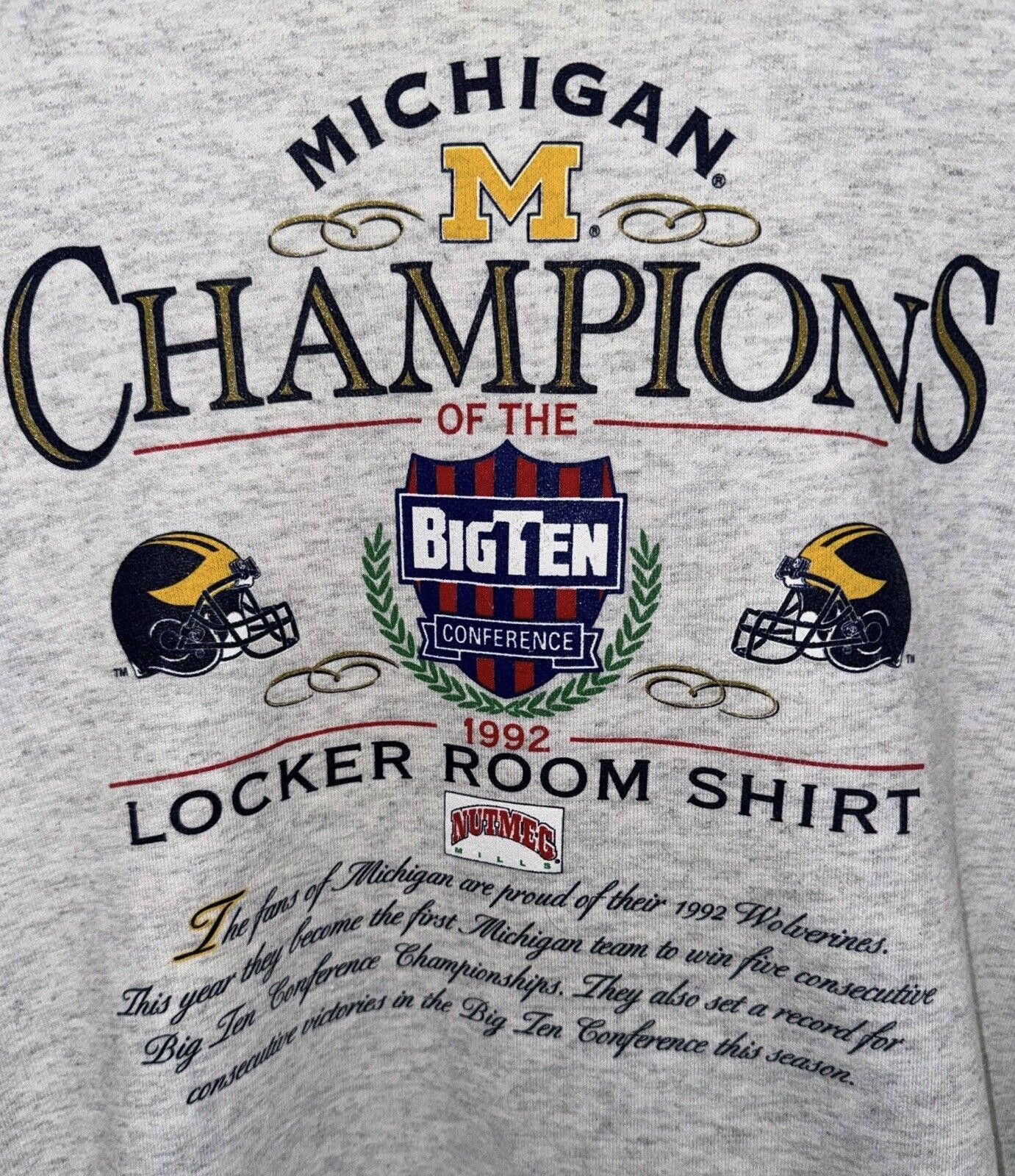 Nutmeg VTG Nutmeg Michigan Wolverines 1992 Big Ten Crewneck XL Size ONE SIZE - 2 Thumbnail