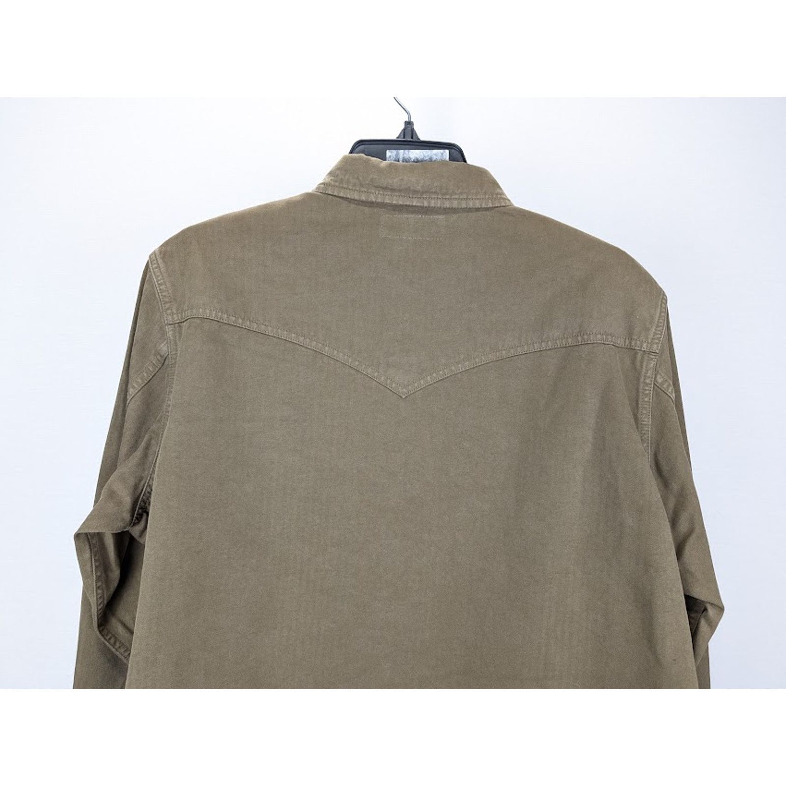 Saint Laurent Paris o1rshd1 Classic Western Shirt in Khaki Dyeing Stonewa Size US L / EU 52-54 / 3 - 12 Thumbnail