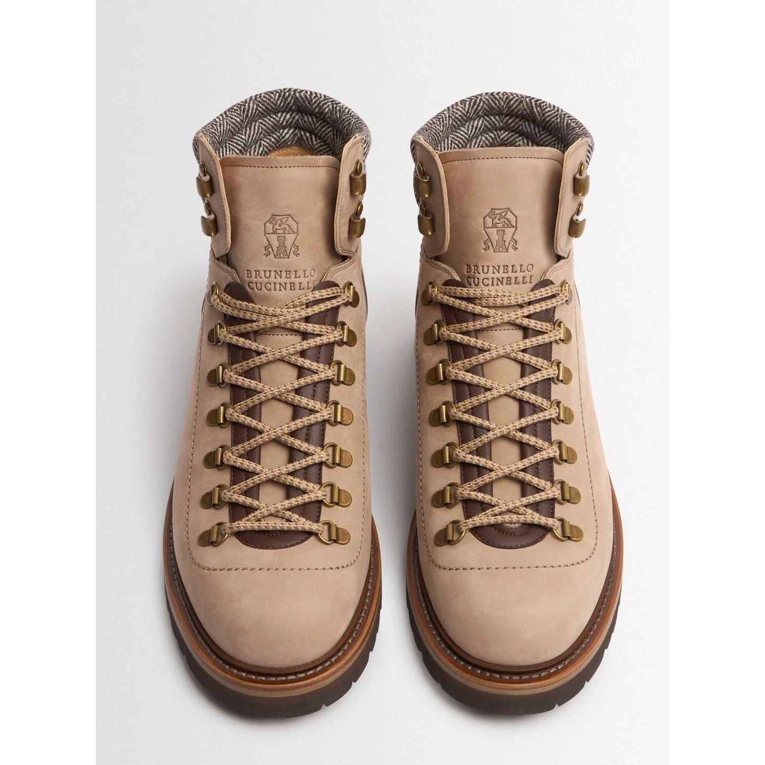 Brunello Cucinelli BRUNELLO CUCINELLI Beige Leather Ankle Boots New & Authentic Size US 11 / EU 44 - 2 Thumbnail