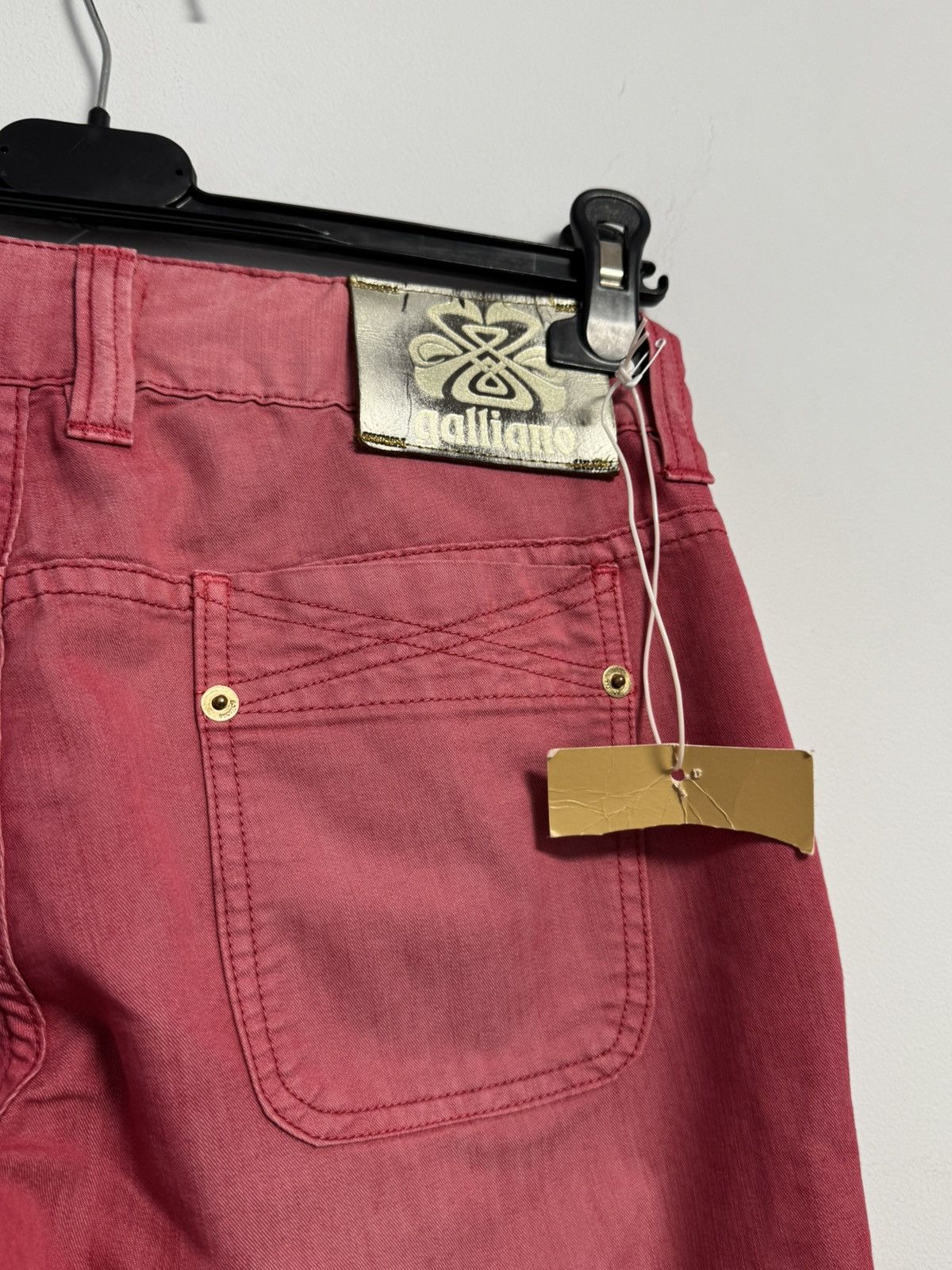 John Galliano NEW Galliano 3/4 cropped pants trousers pink size 26 40 Size 26" / US 2 / IT 38 - 14 Thumbnail
