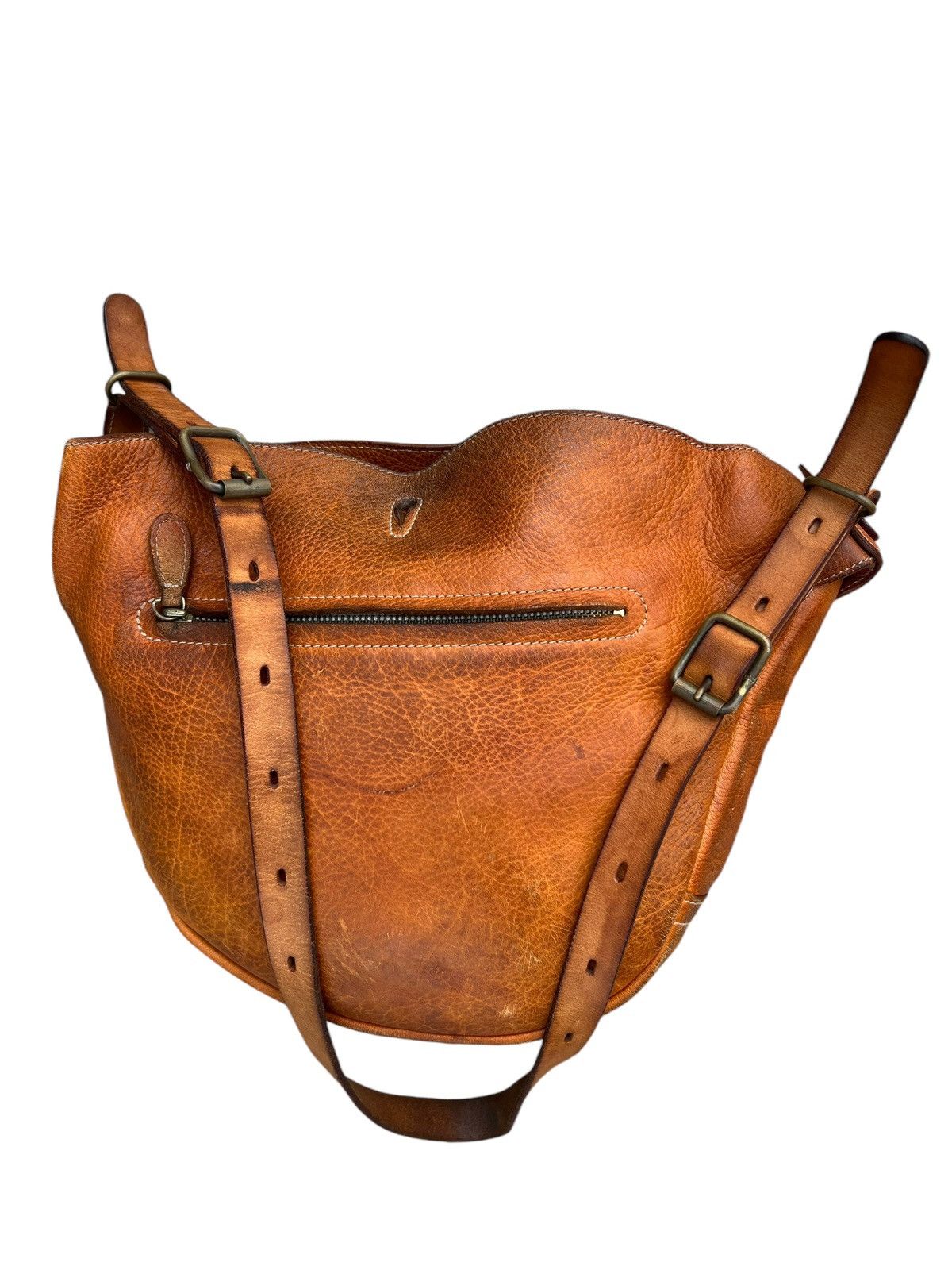 Leather Trashed Style Craft Japan Distress Muddy Patina Leather Bag Size ONE SIZE - 18 Thumbnail