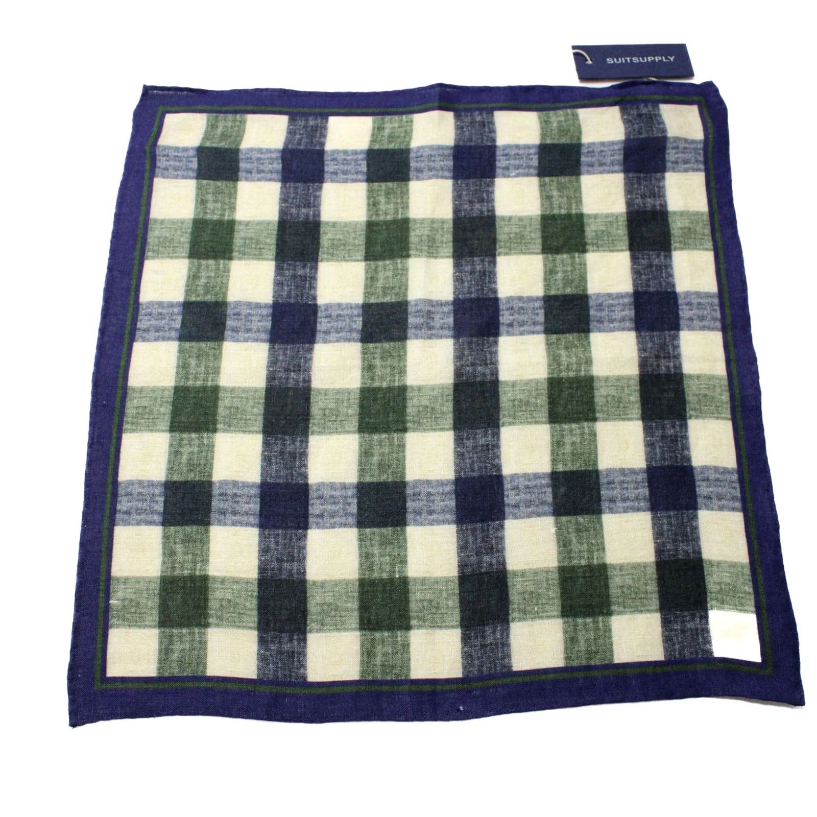 Suitsupply Suitsupply Suit Mens ONE SIZE Multicoloured Pocket Check Green Handkerchief Men Linen Formal Size ONE SIZE - 4 Thumbnail