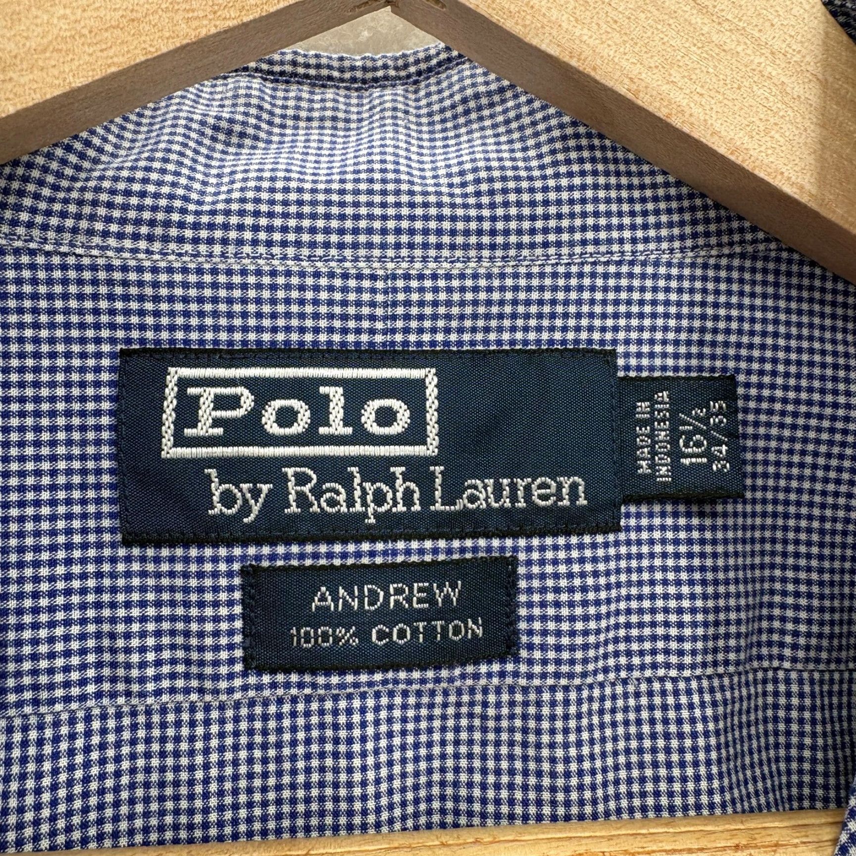 Polo Ralph Lauren Polo Ralph Lauren Andrew Shirt Mens L Blue Check Button Front Cotton Size US L / EU 52-54 / 3 - 3 Thumbnail