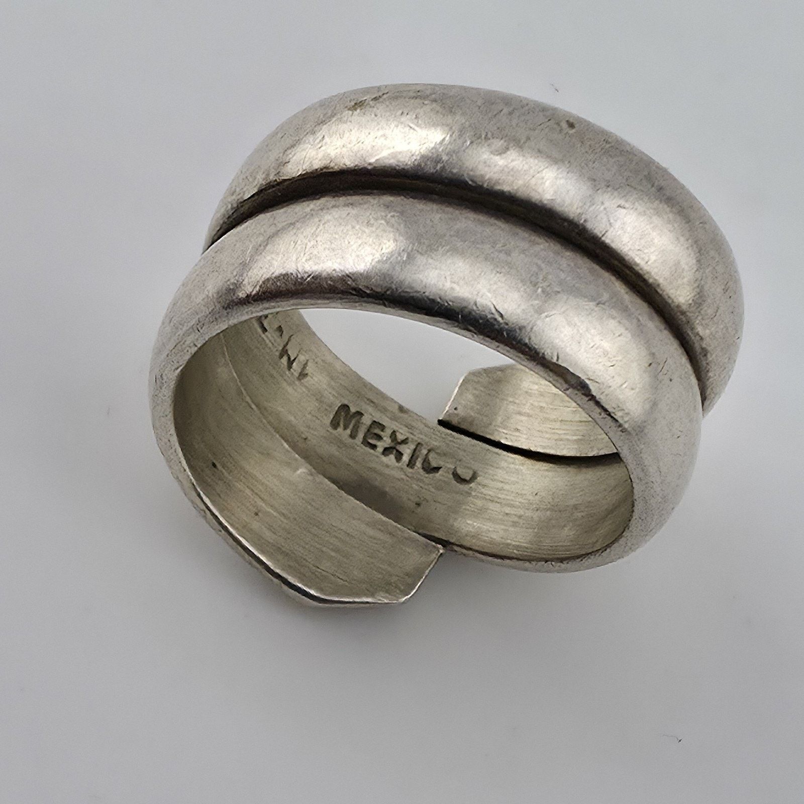 Other Vintage Mexico 925 Sterling Silver Wrap Ring 7 Modernist Size ONE SIZE - 7 Thumbnail
