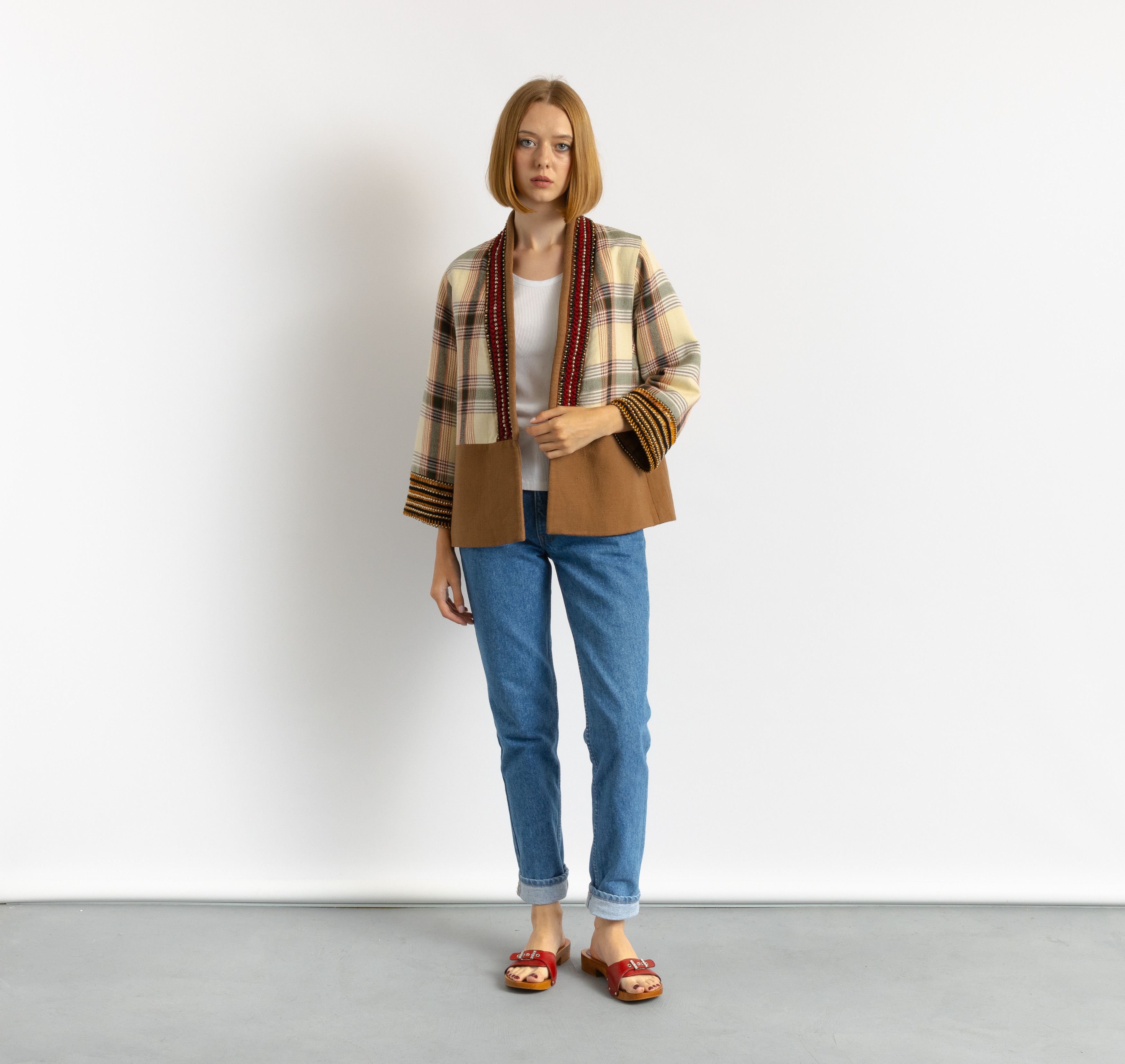 Etro Brown ETRO Milano Blazer Crop Jacket with Knitted 6044 Size M / US 6-8 / IT 42-44 - 1 Thumbnail