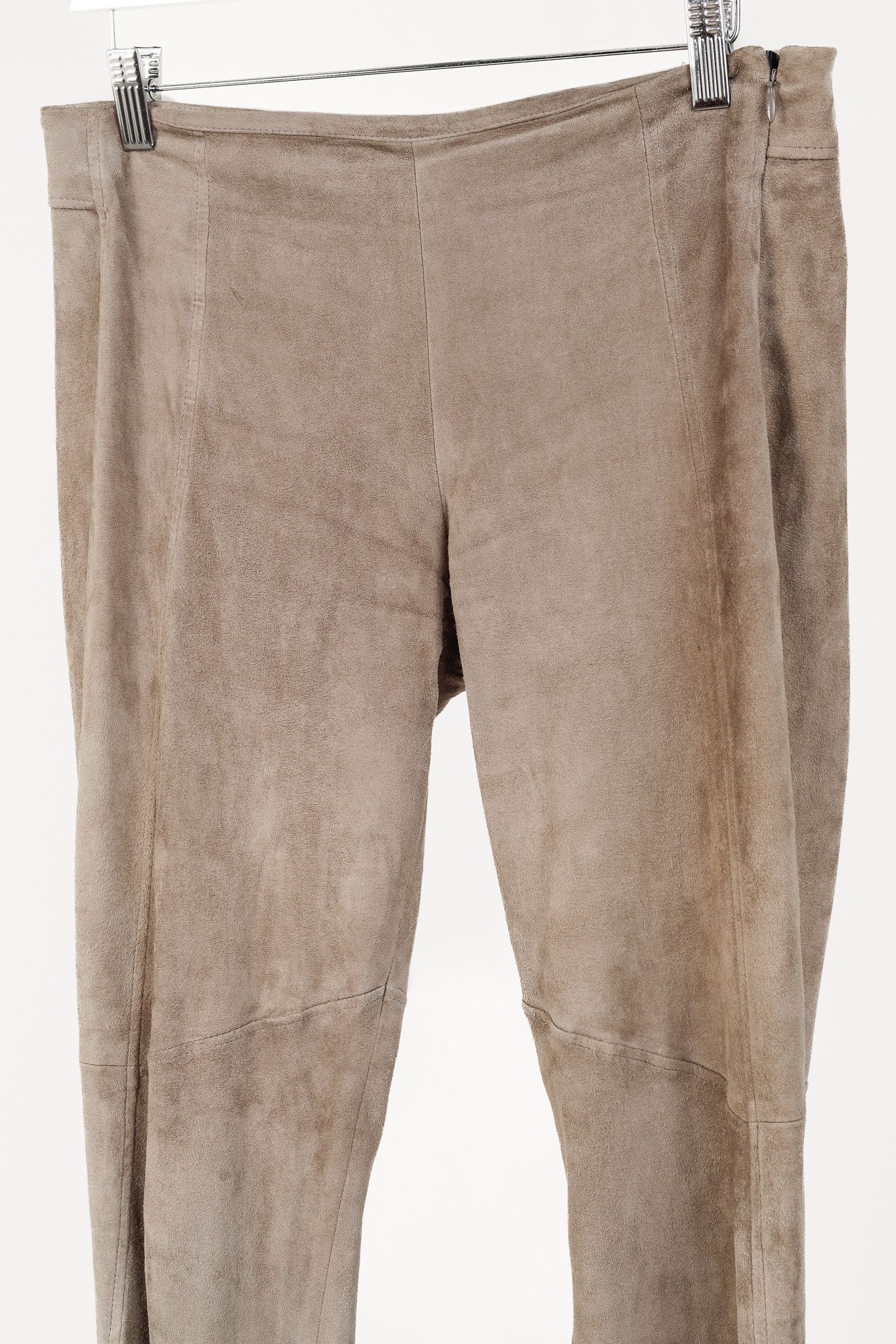 Brunello Cucinelli Brunello Cucinelli AW/15 Taupe Suede Zip-Hem Skinny Pants Size 27" / US 4 / IT 40 - 3 Thumbnail