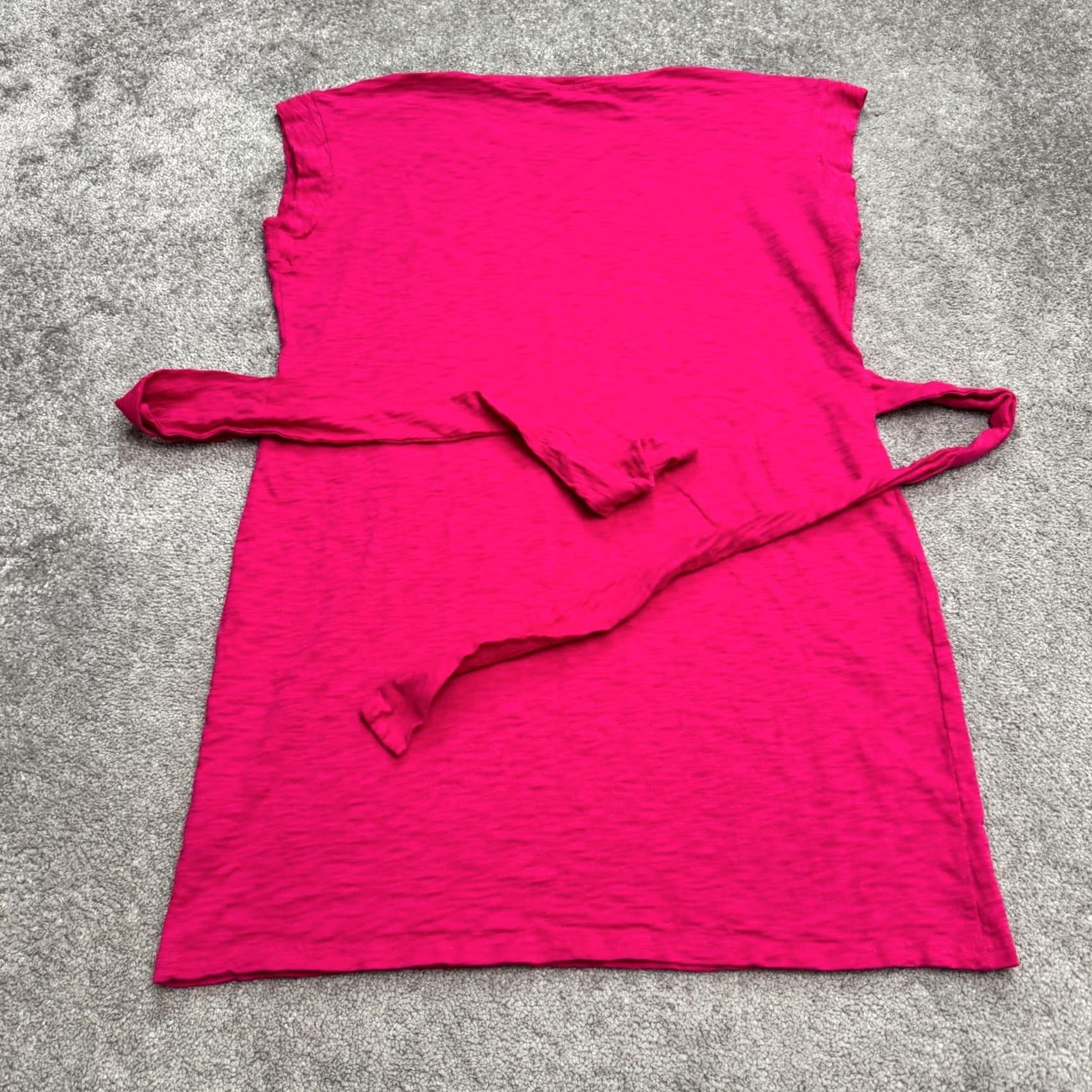 J.Crew J.CREW T-Shirt Womens XL Pink Tie-Waist Cap Sleeve Crew Tee Tunic Cotton Slub Knit Solid Short Sleeve Casual Vintage: No But not include? Size XL / US 12-14 / IT 48-50 - 2 Thumbnail