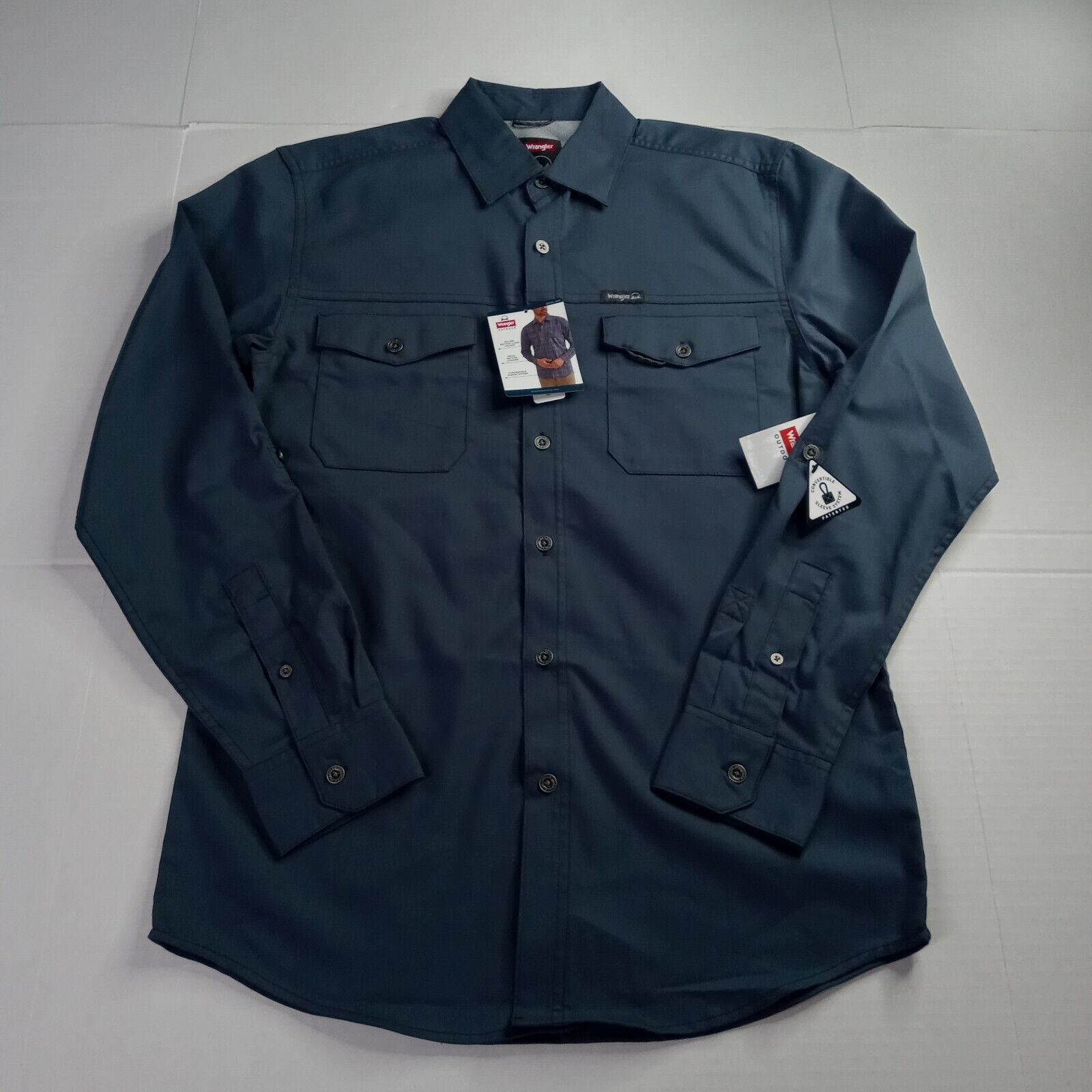 Wrangler Wrangler Shirt Men's S Blue Convertible Sleeves 2-Pockets Size US S / EU 44-46 / 1 - 1 Thumbnail