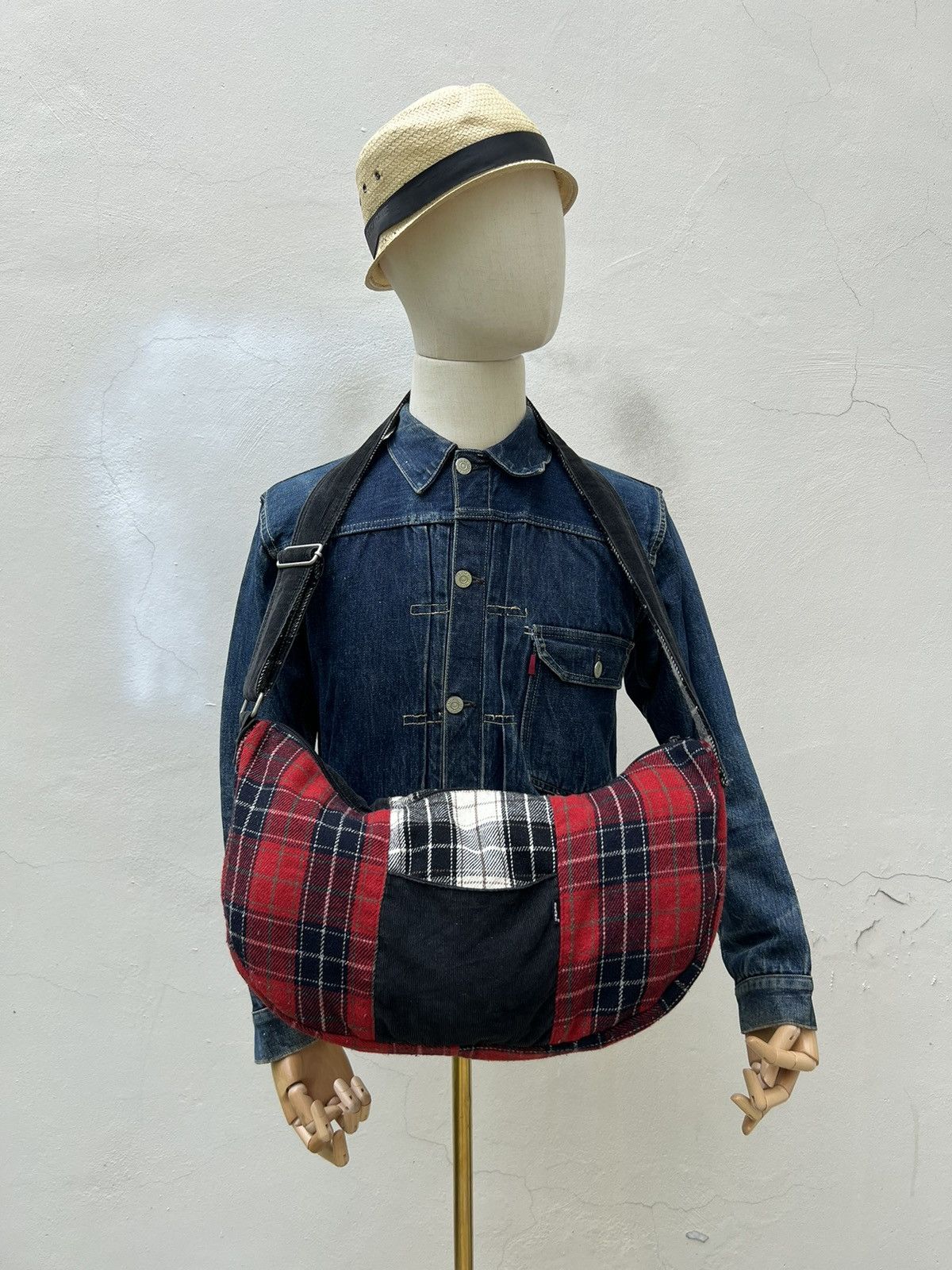 Vintage Beams Japan Multi Color Patchwork Corduroy Sling Bag