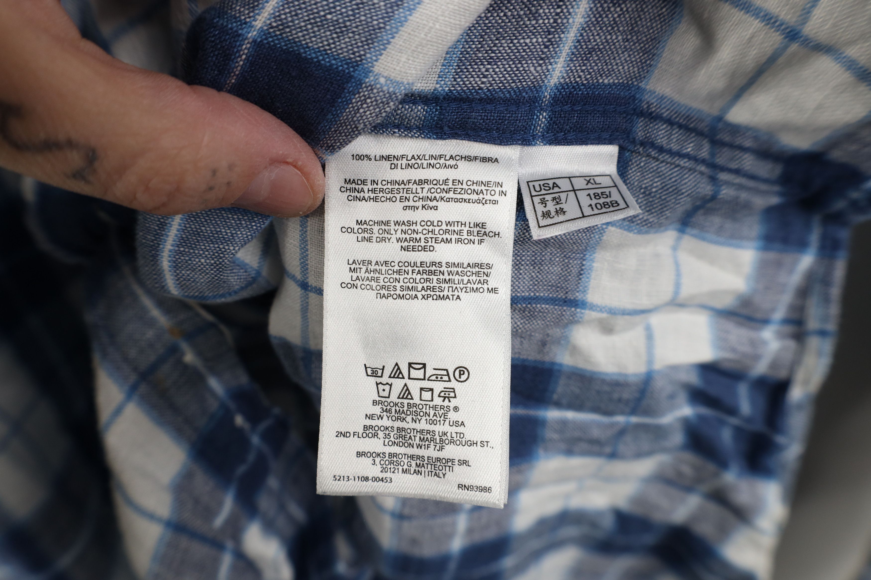 Brooks Brothers Vintage Brooks Brothers Linen Button Down Shirt Plaid OCBD Size US XL / EU 56 / 4 - 10 Thumbnail