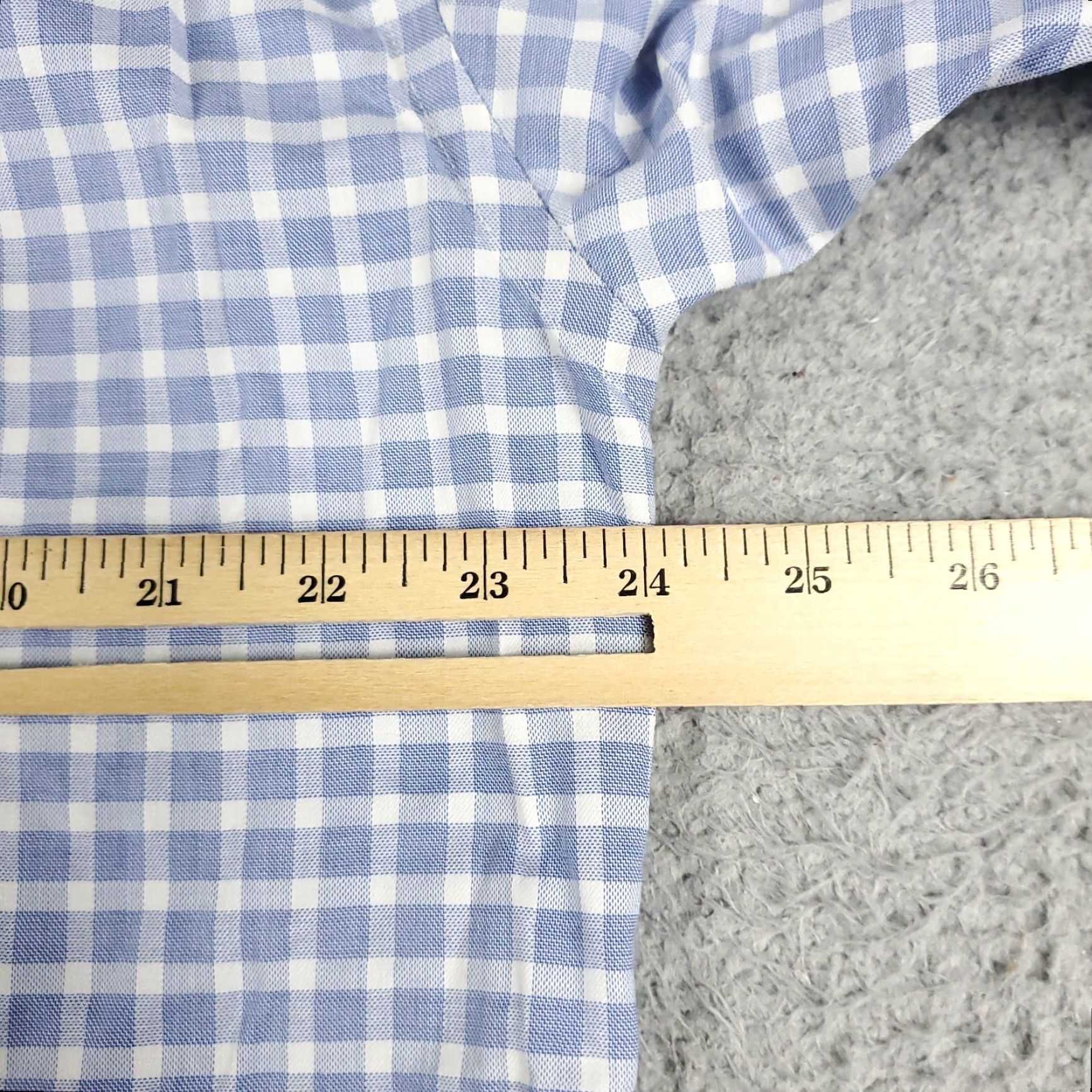 Tommy Hilfiger Tommy Hilfiger Dress Shirt Mens 16.5 Blue Check Long Sleeve Button-Down Regular Fit Size 42R - 7 Thumbnail