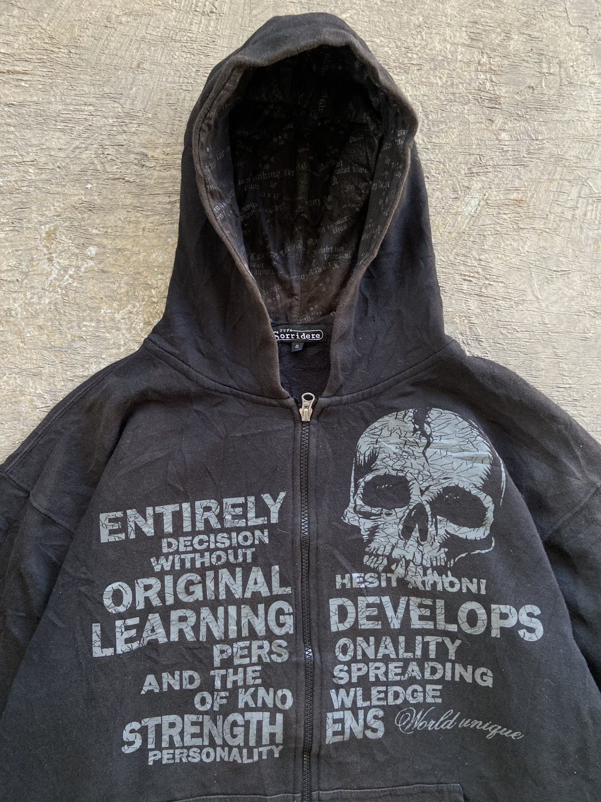 14th Addiction 2000s Sorridere - Vkei Style Poem Skull Zip Hoodie Size US XL / EU 56 / 4 - 3 Thumbnail