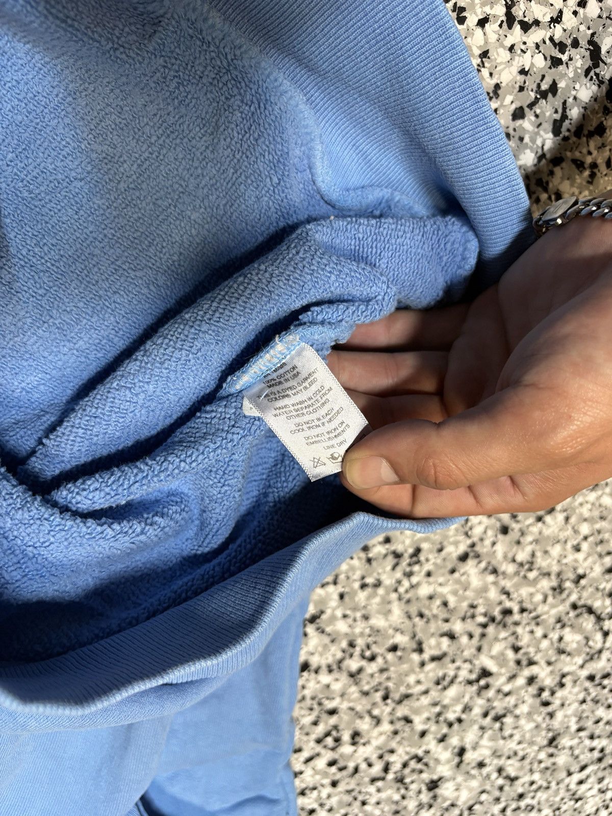 Warren Lotas 2020 Warren Lotas Blank Blue Faded Distressed Hoodie Size M Size US M / EU 48-50 / 2 - 9 Thumbnail