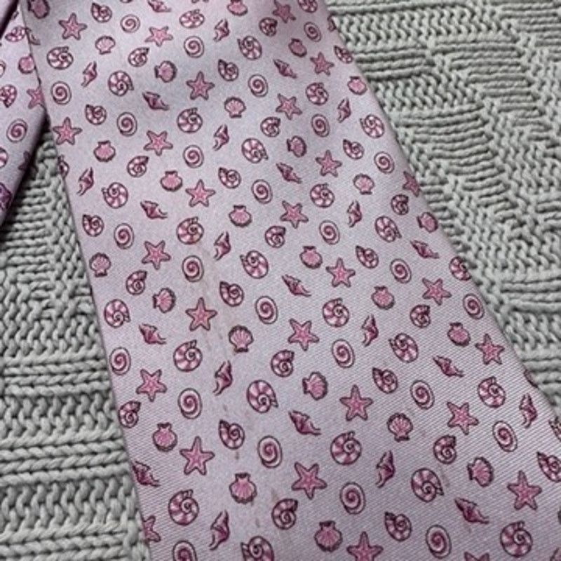 Pierre Cardin Vintage Pierre Cardin pink seashell silk tie Size ONE SIZE - 2 Thumbnail