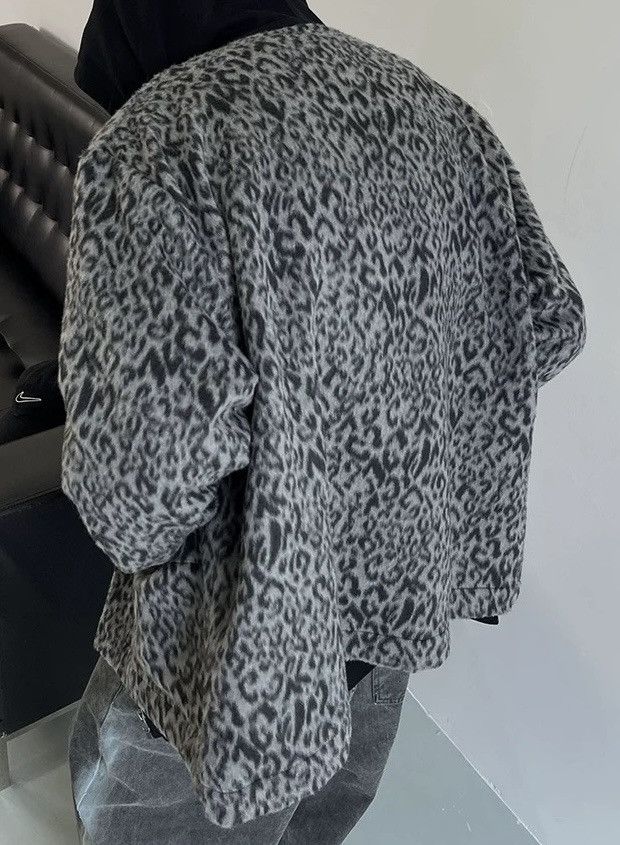 Japanese Brand × Vintage Avant garde y2k leopard woollen faux fur jacket Size US XL / EU 56 / 4 - 5 Thumbnail