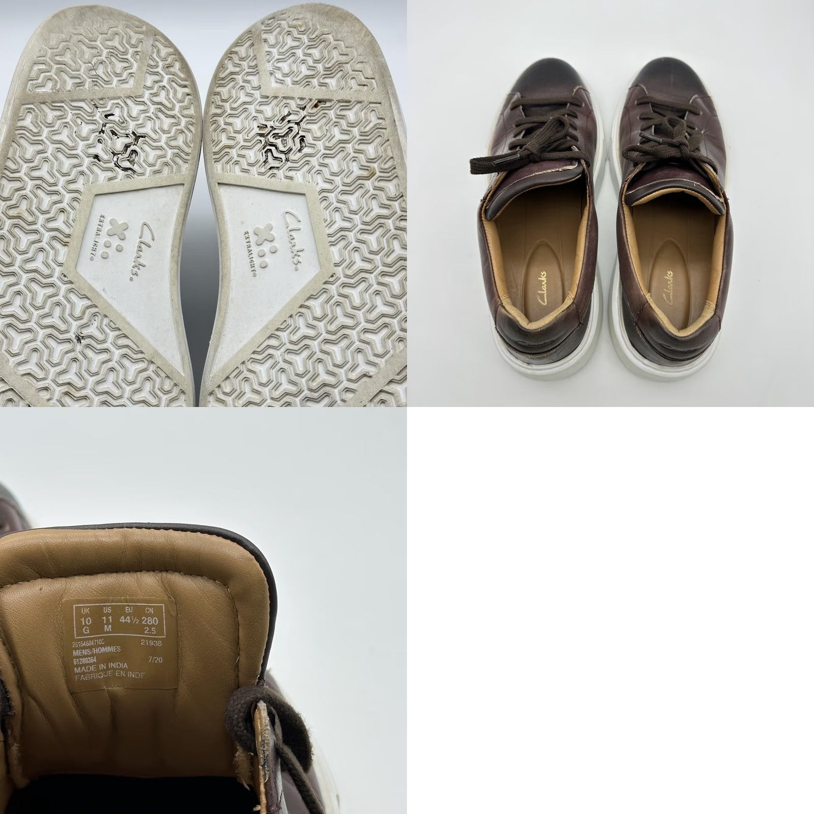 Clarks Clarks Hero Lite Lace Mens Size 11 M Brown Leather Low Top Casual Comfort Shoe Size US L / EU 52-54 / 3 - 9 Thumbnail