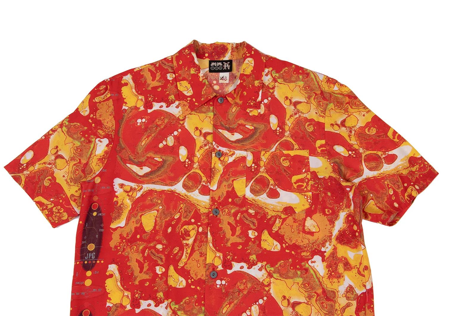 Jean Paul Gaultier Rayon Bubble Print Short Sleeve Shirt in Red and Yellow Size US M / EU 48-50 / 2 - 2 Thumbnail