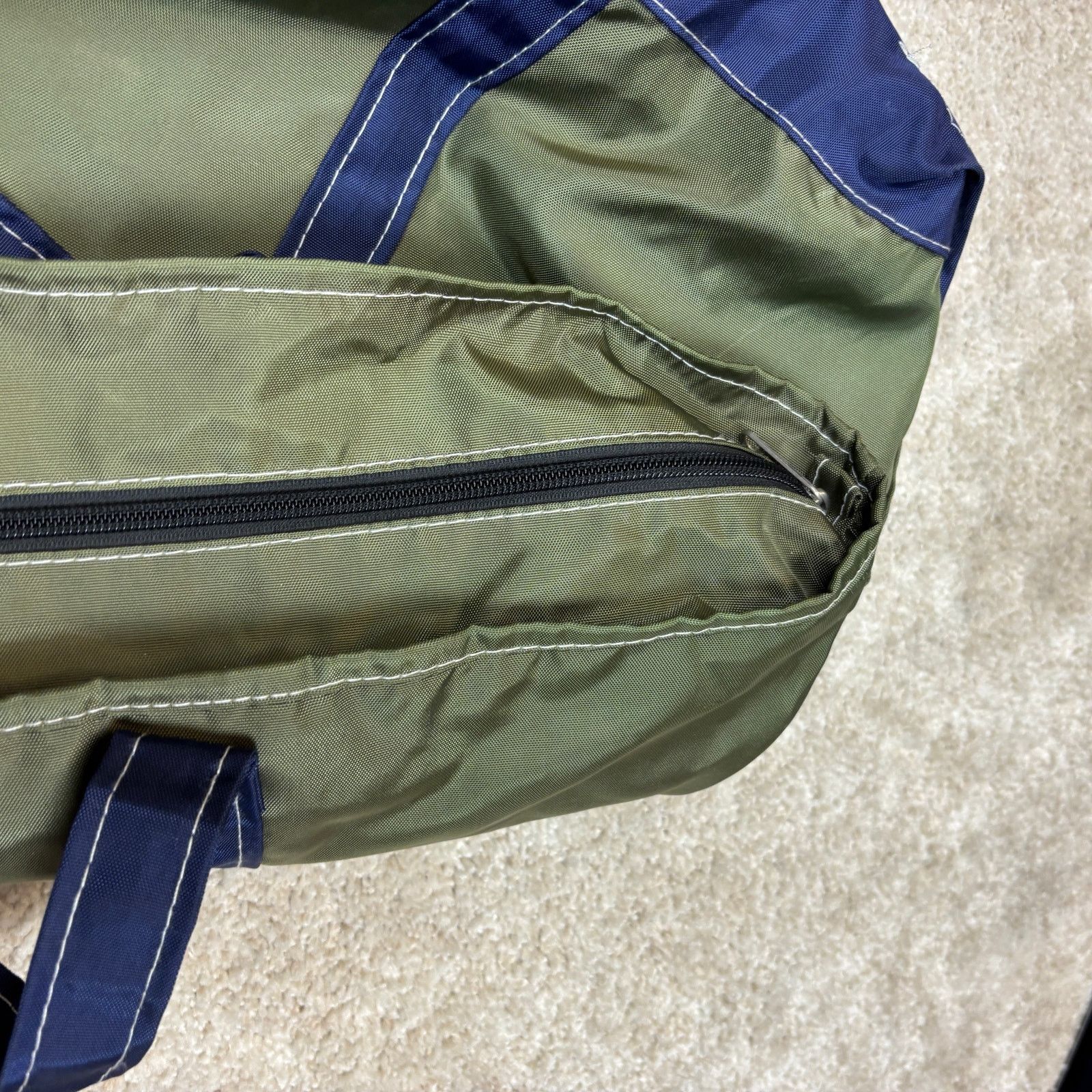 L.L. Bean LL Bean Nylon Boat and Tote Bag Navy Green Rare 23x15" Size ONE SIZE - 6 Thumbnail