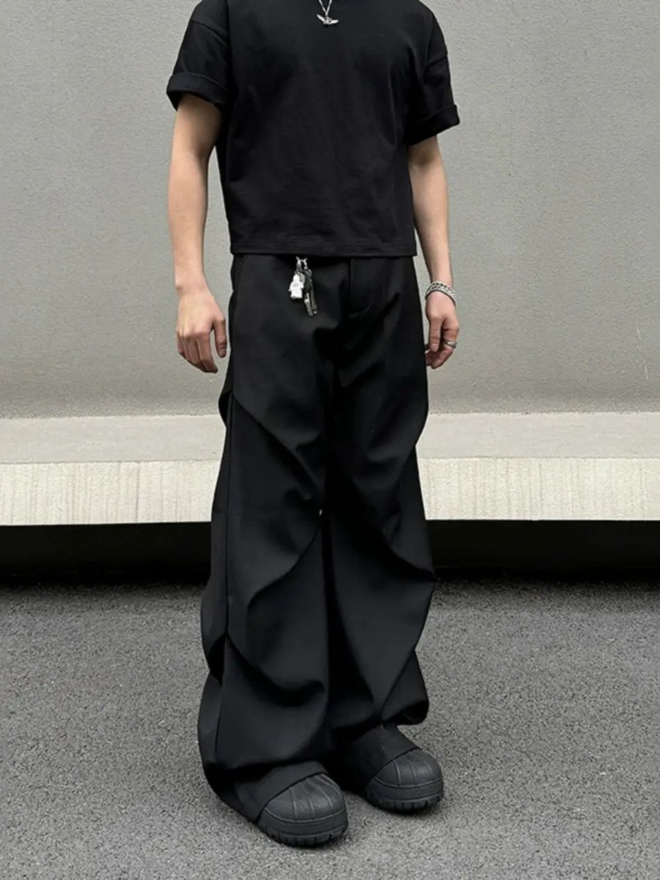 Japanese Brand Folded loose wide leg casual pants Size US 32 / EU 48 - 5 Thumbnail